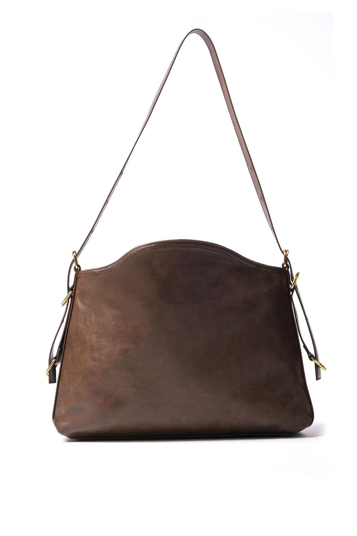 Mio Gusto Kahverengi Kemer Detaylı Omuz Çantası