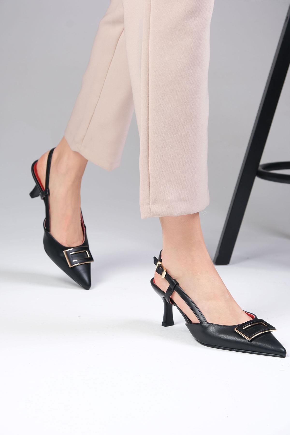 Mio Gusto Larisa Siyah Renk Kadın Topuklu Ayakkabı Modelleri
