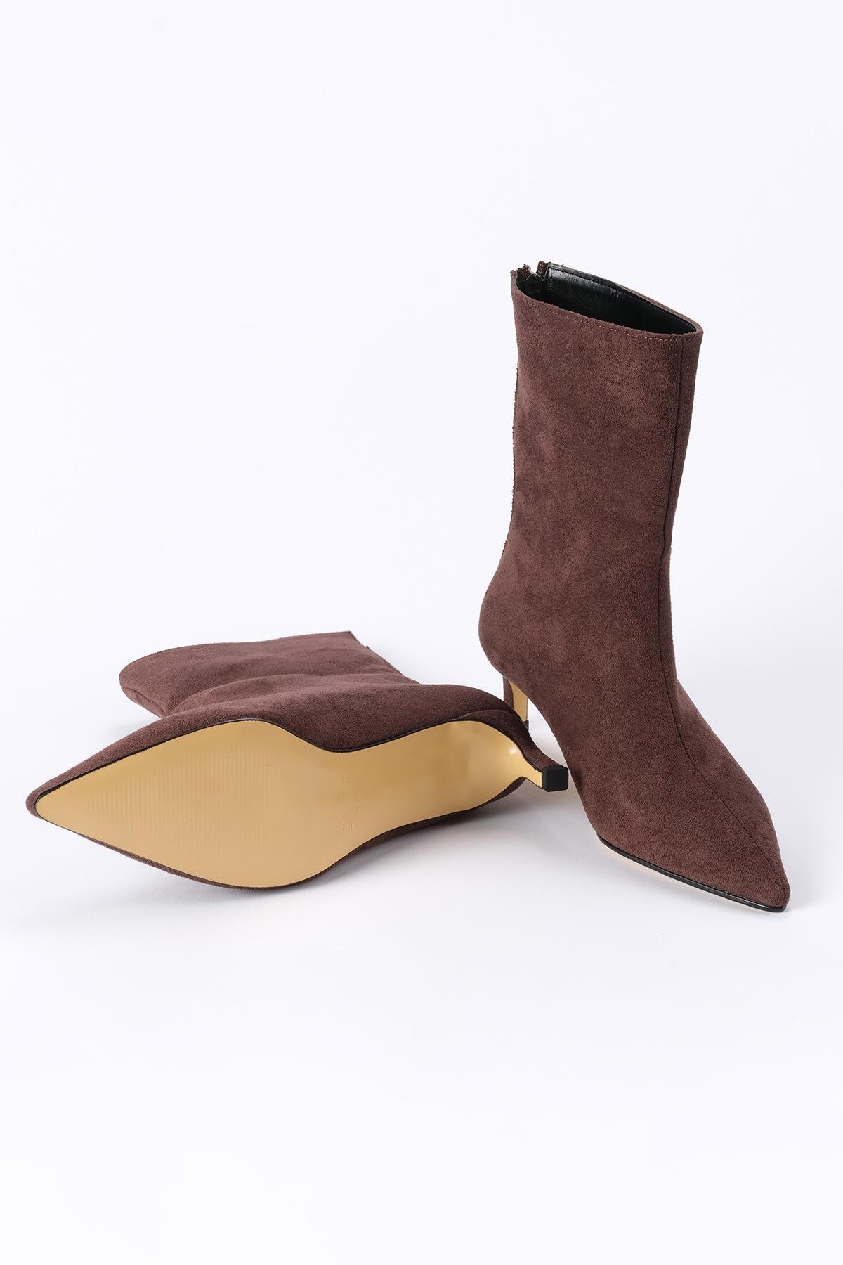 Mio Gusto Sheena Taba Renk İnce Topuklu Kadın Bot