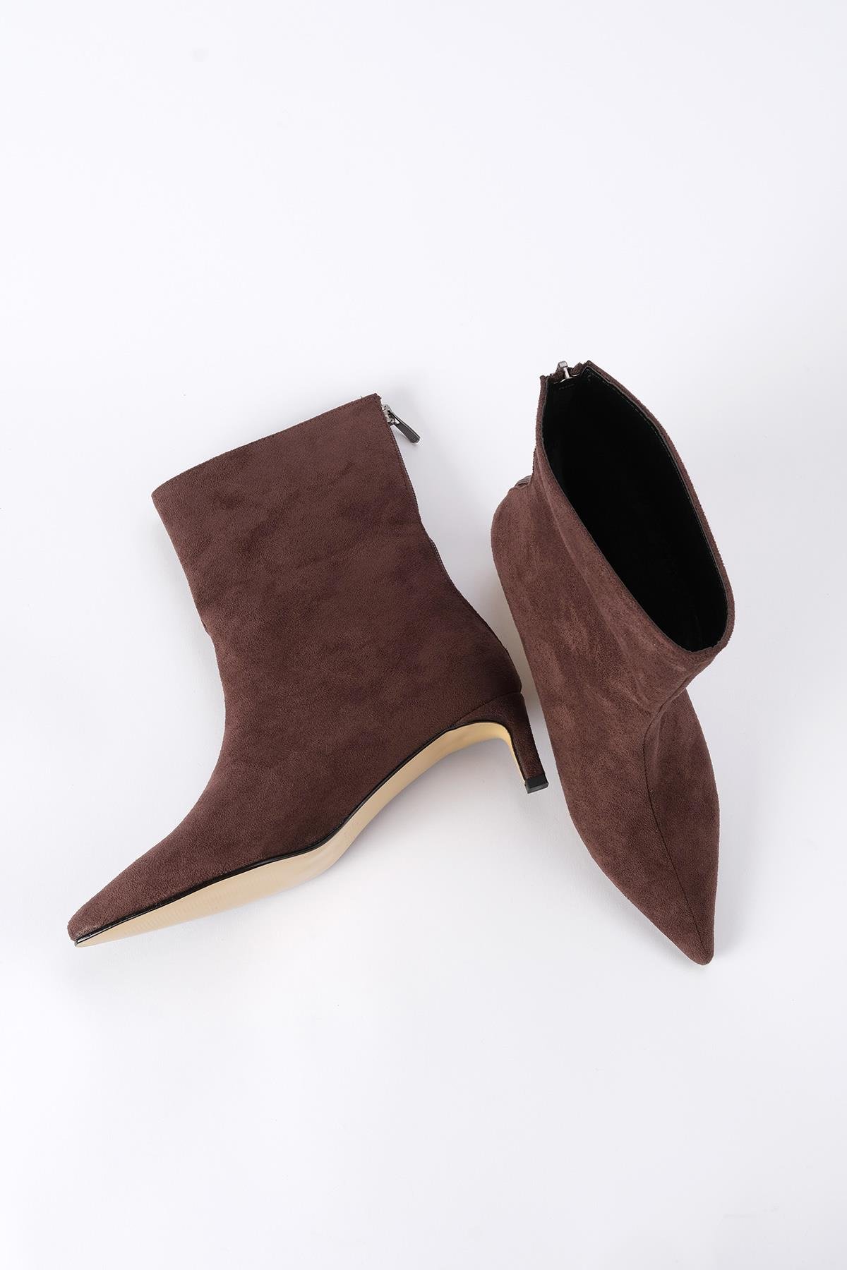 Mio Gusto Sheena Taba Renk İnce Topuklu Kadın Bot