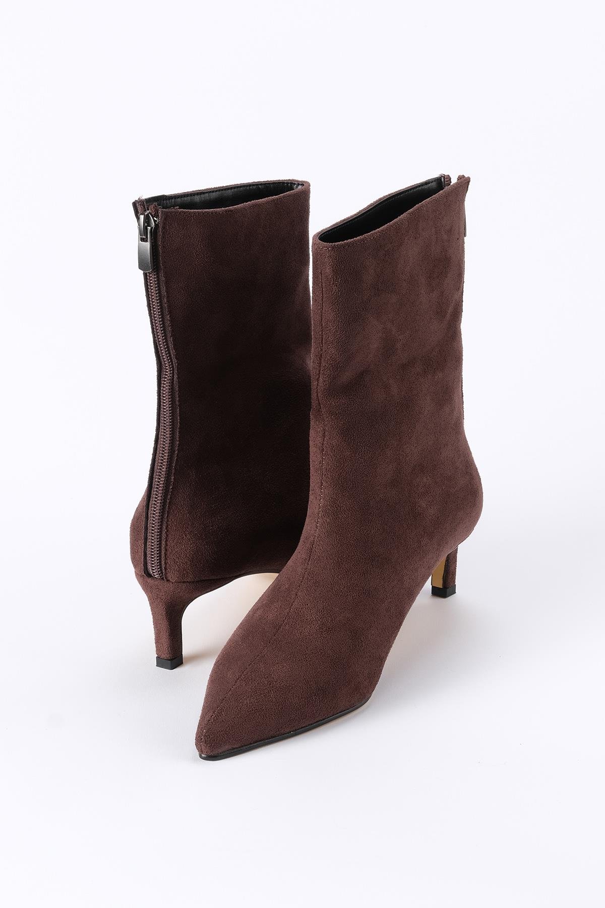 Mio Gusto Sheena Taba Renk İnce Topuklu Kadın Bot