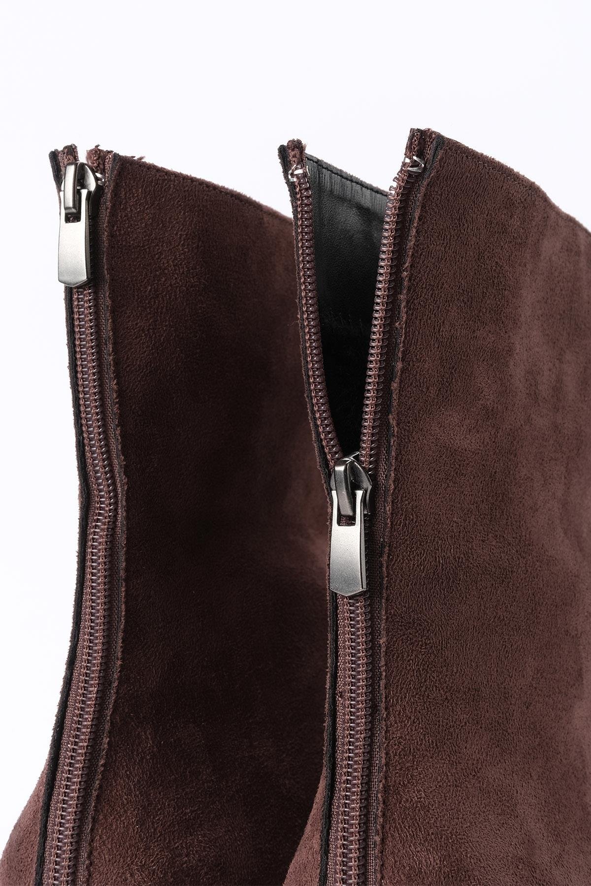 Mio Gusto Sheena Taba Renk İnce Topuklu Kadın Bot