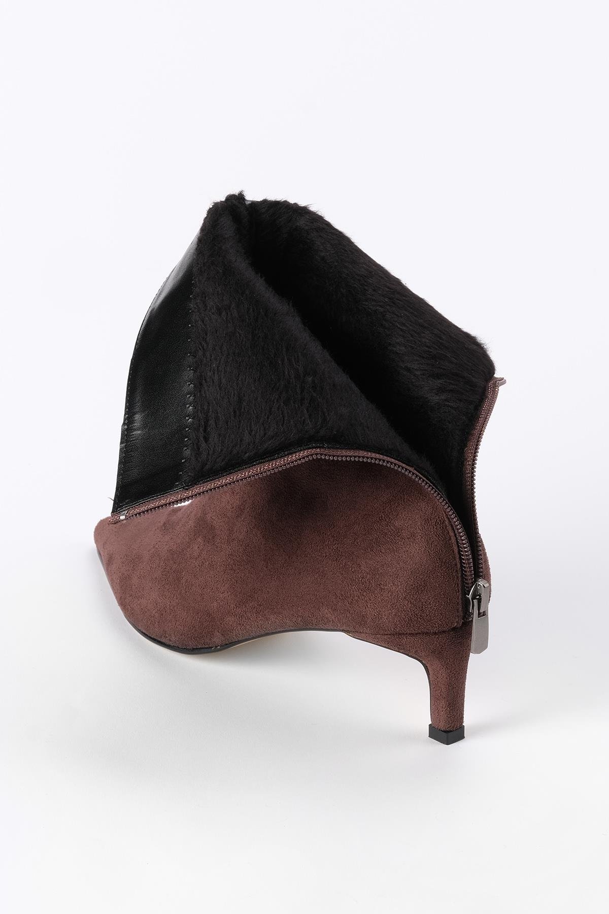 Mio Gusto Sheena Taba Renk İnce Topuklu Kadın Bot