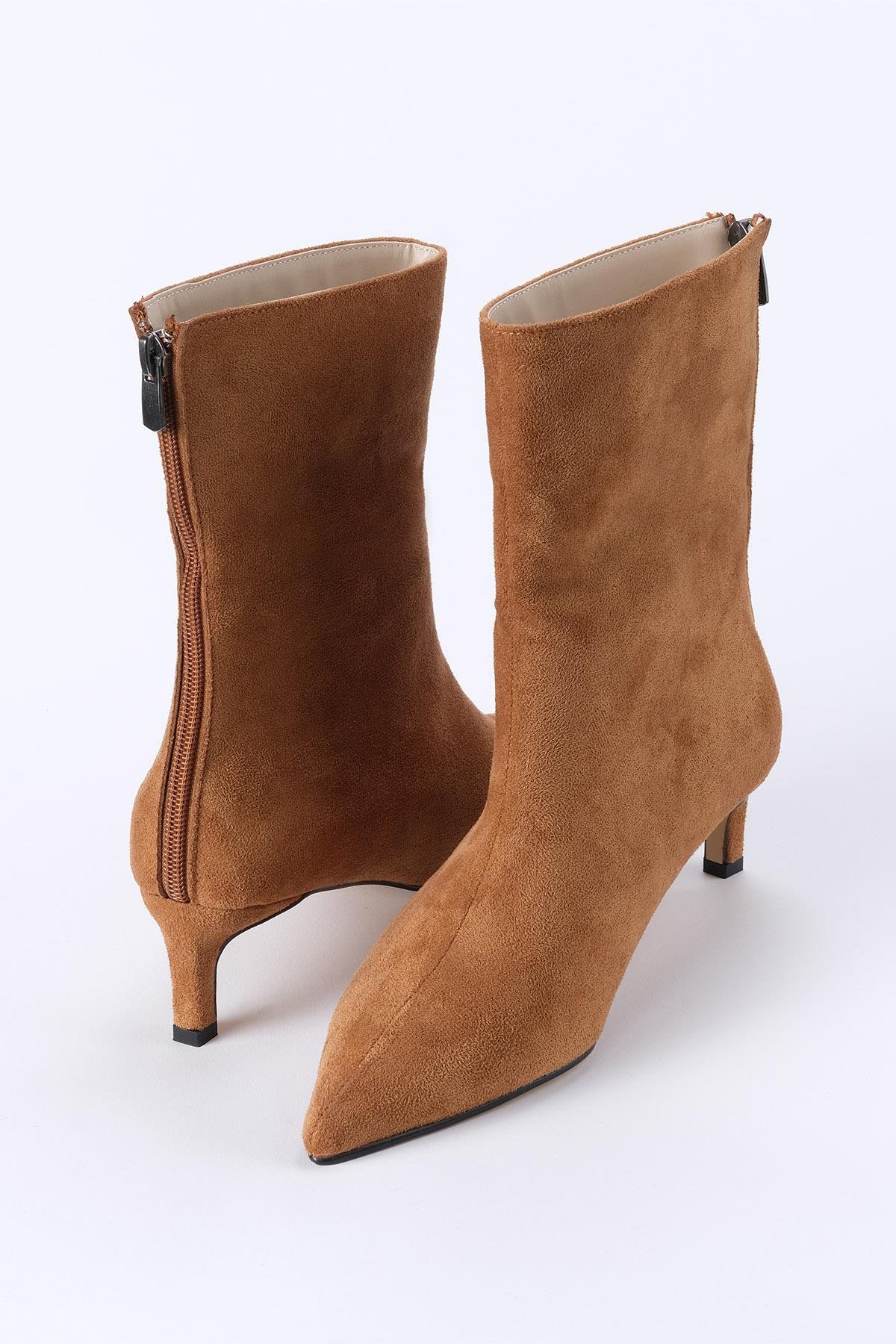 Mio Gusto Sheena Taba Renk İnce Topuklu Kadın Bot