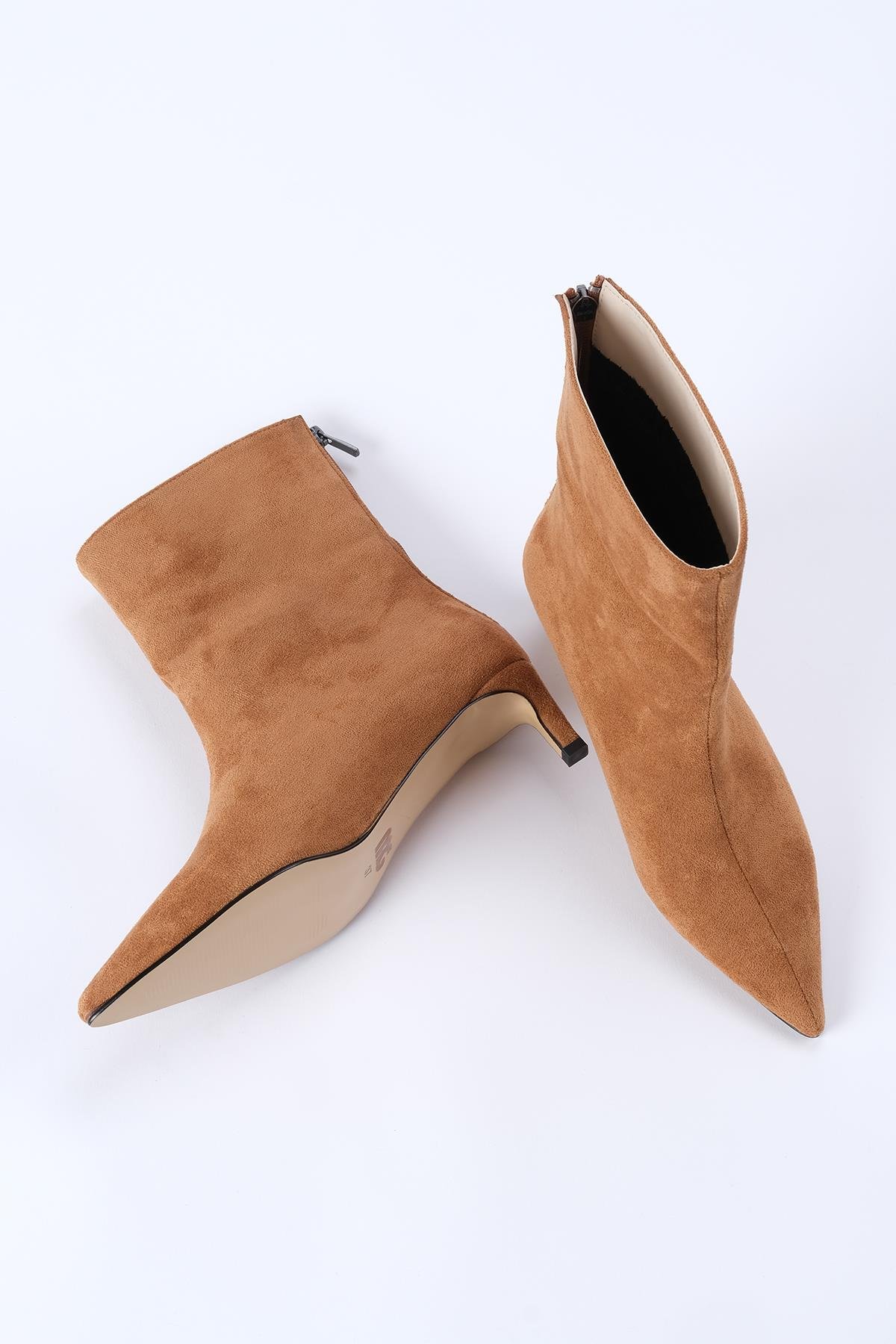 Mio Gusto Sheena Taba Renk İnce Topuklu Kadın Bot