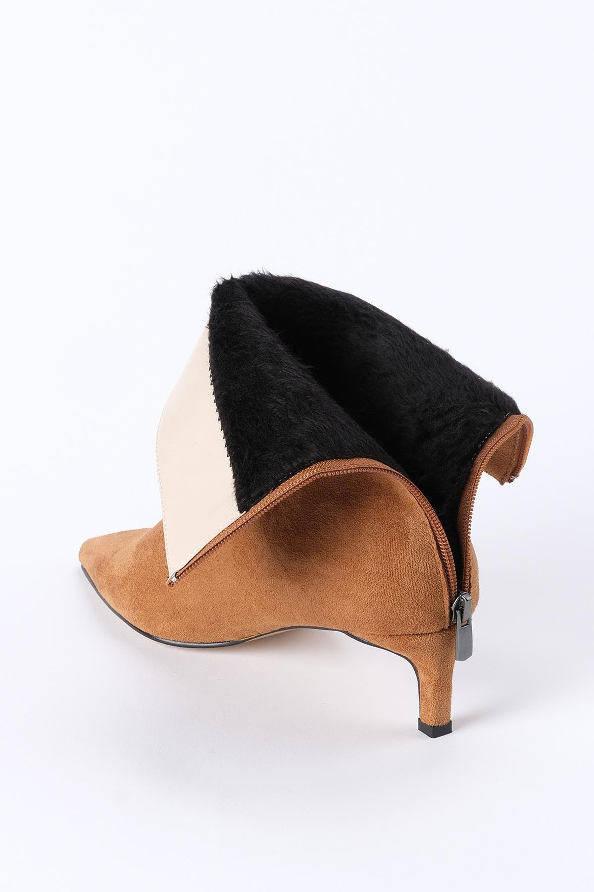 Mio Gusto Sheena Taba Renk İnce Topuklu Kadın Bot