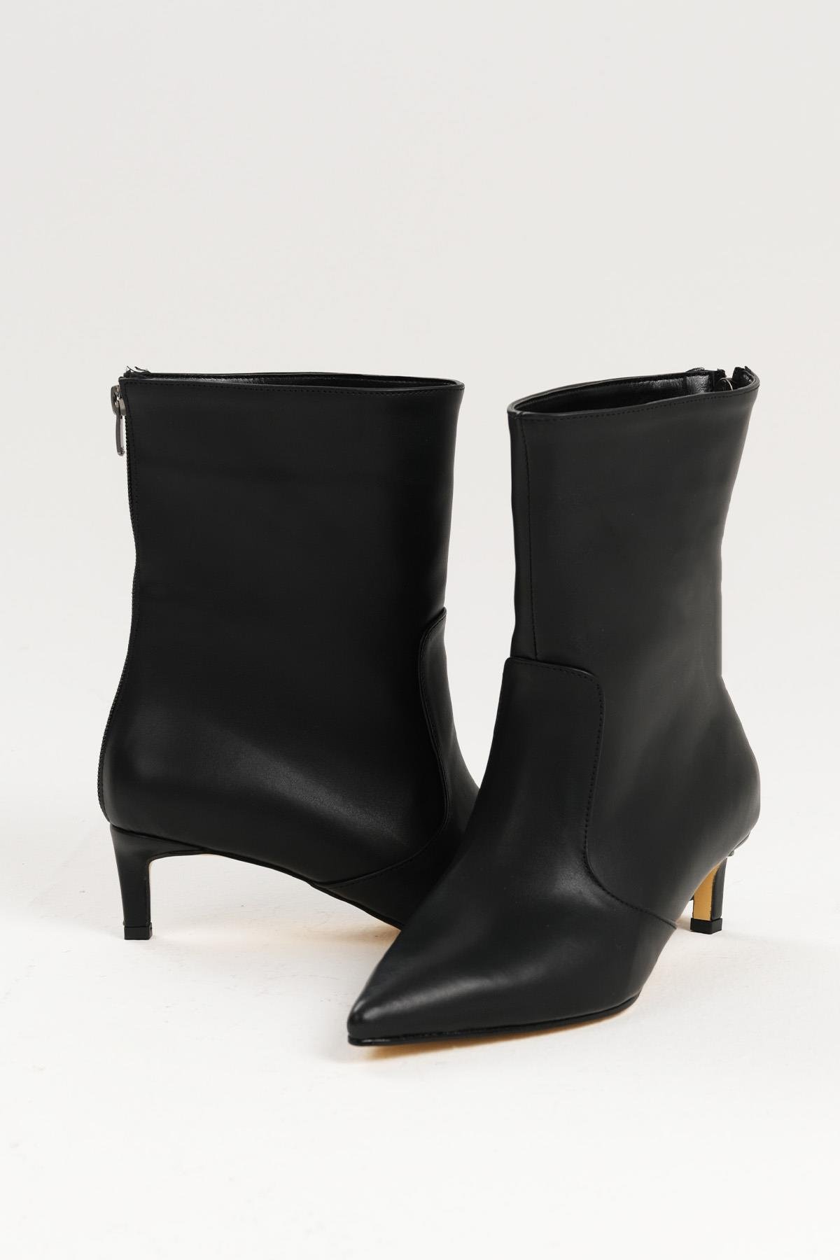 Mio Gusto Kahverengi Croco Detaylı İnce Topuklu Bot