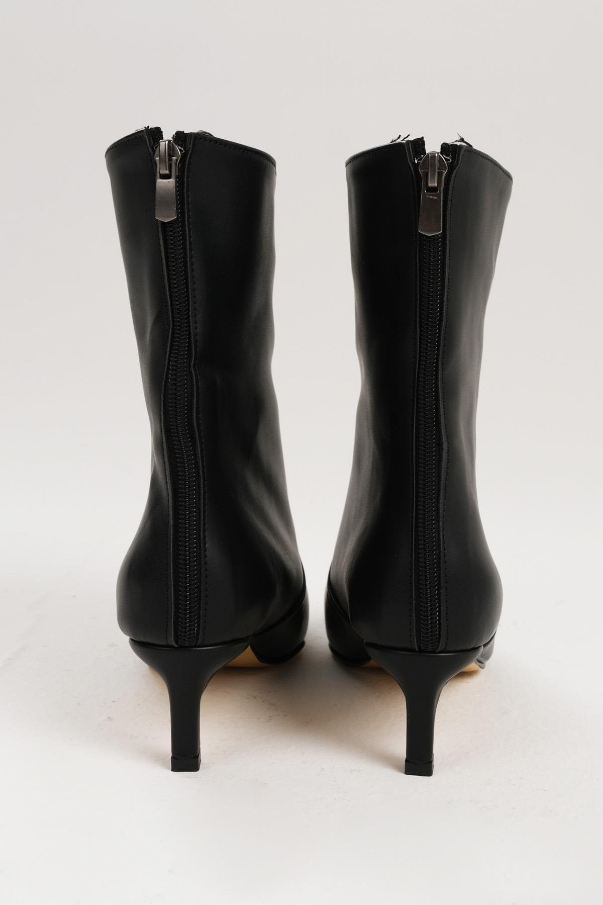 Mio Gusto Kahverengi Croco Detaylı İnce Topuklu Bot