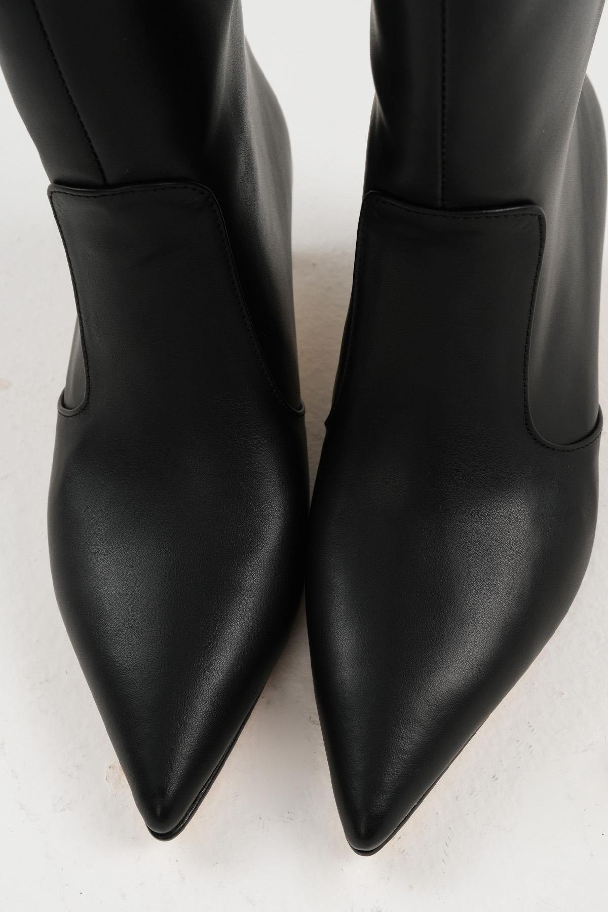 Mio Gusto Kahverengi Croco Detaylı İnce Topuklu Bot