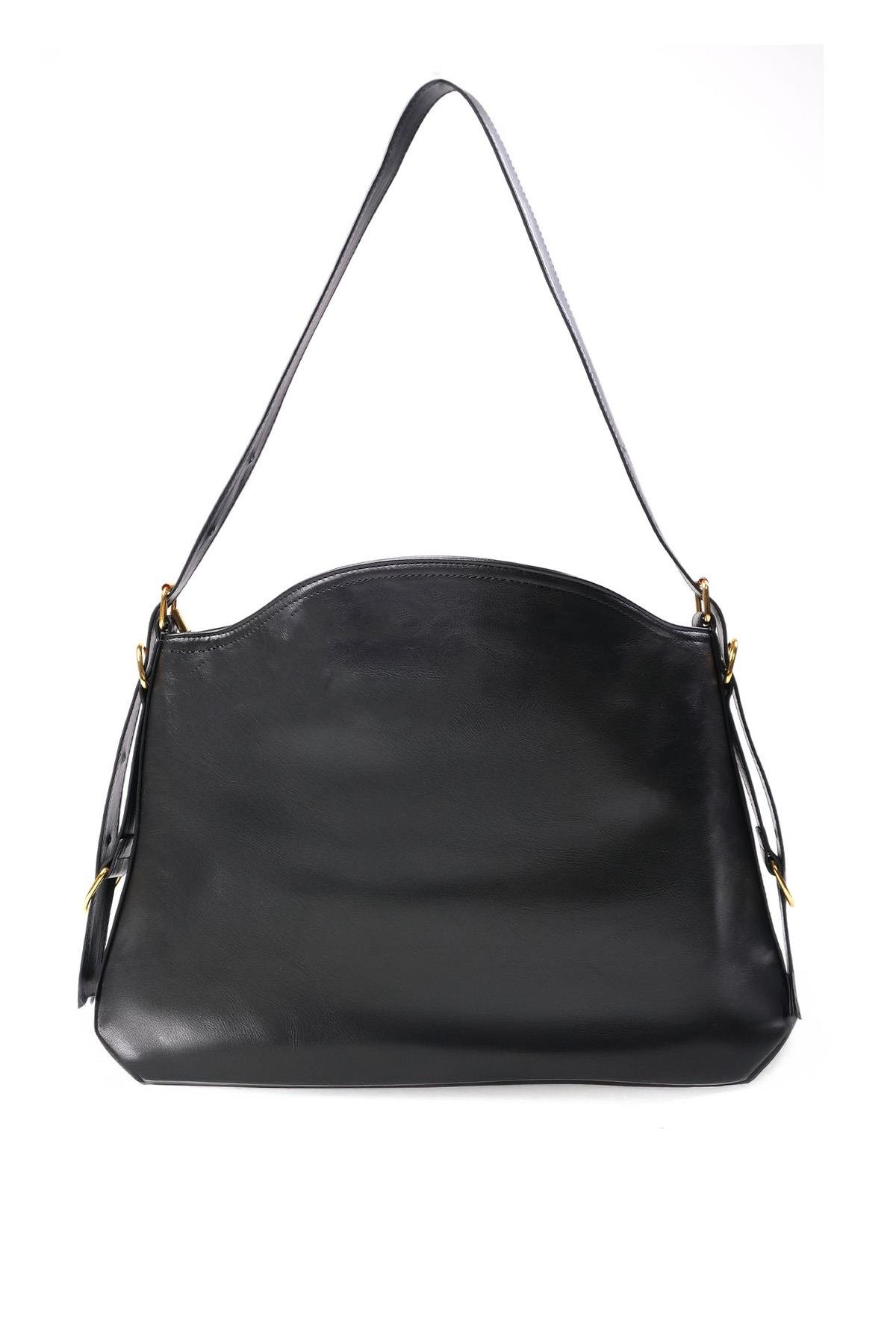 Mio Gusto Siyah Renk Kemer Detaylı Omuz Kadın Çanta Modelleri