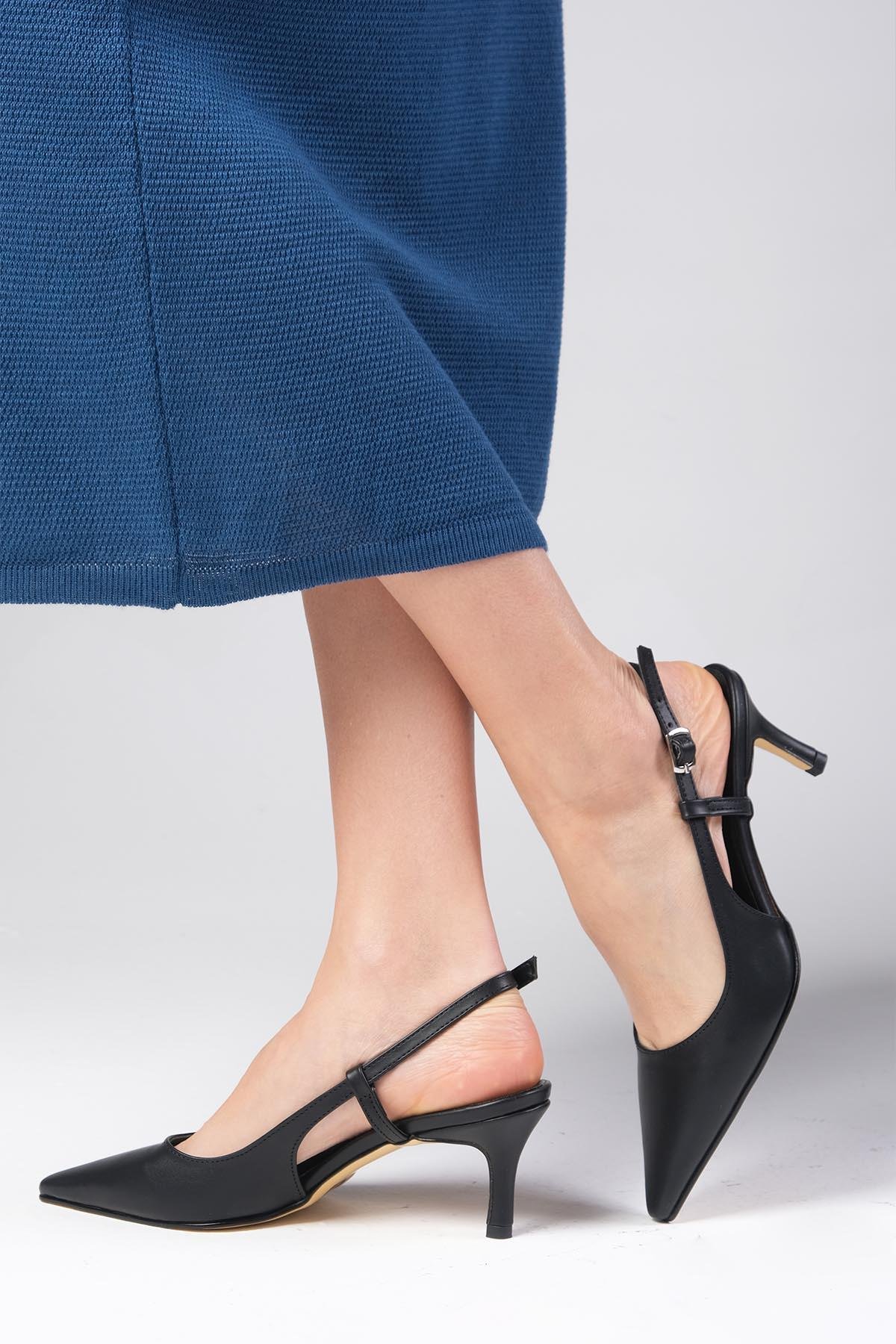 Mio Gusto Siyah Renk Topuklu Kadın Ayakkabı Modelleri