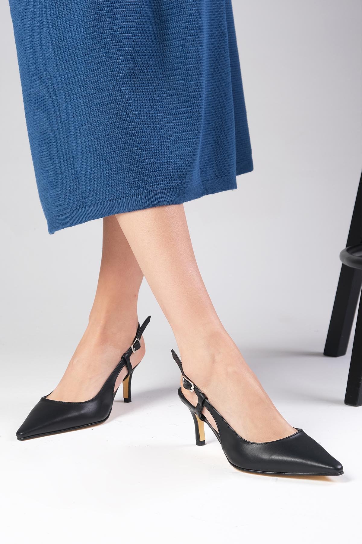 Mio Gusto Siyah Renk Topuklu Kadın Ayakkabı Modelleri