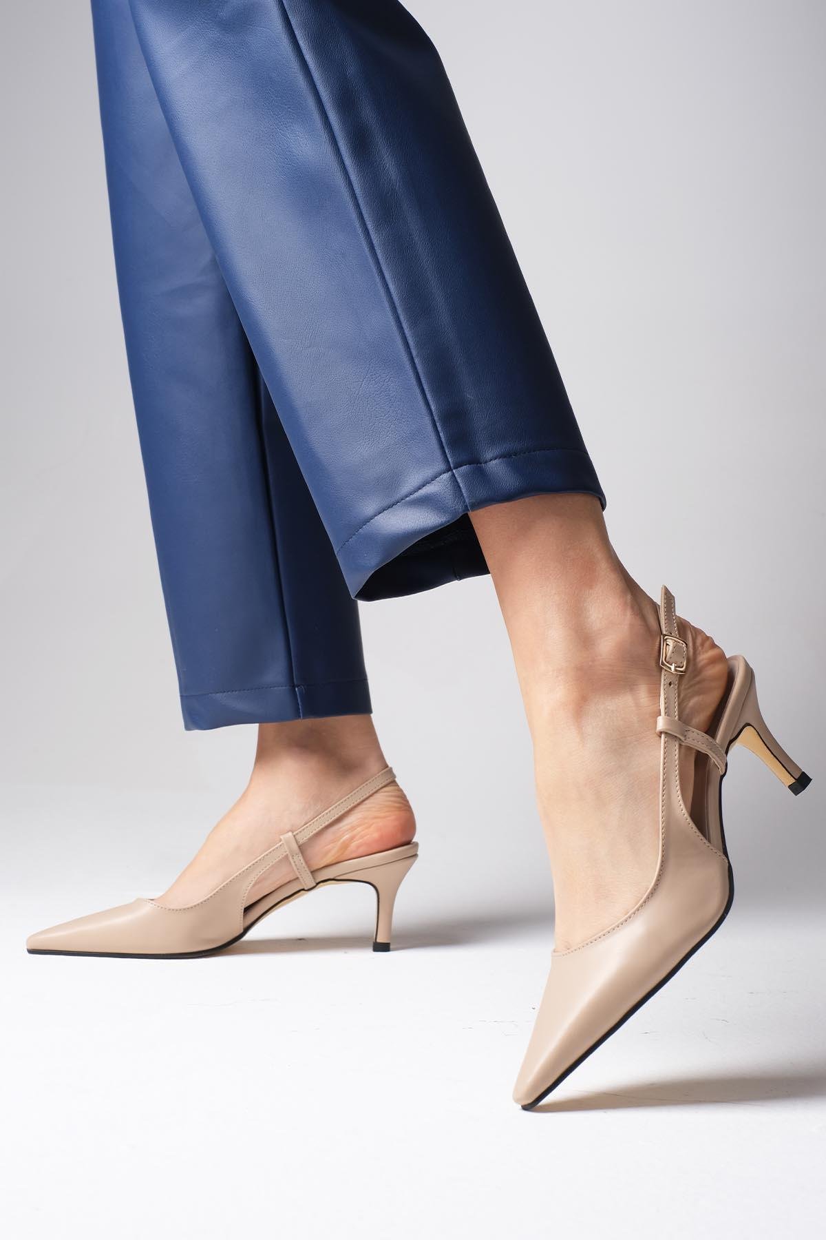 Mio Gusto Ten Renk Topuklu Kadın Ayakkabı Modelleri