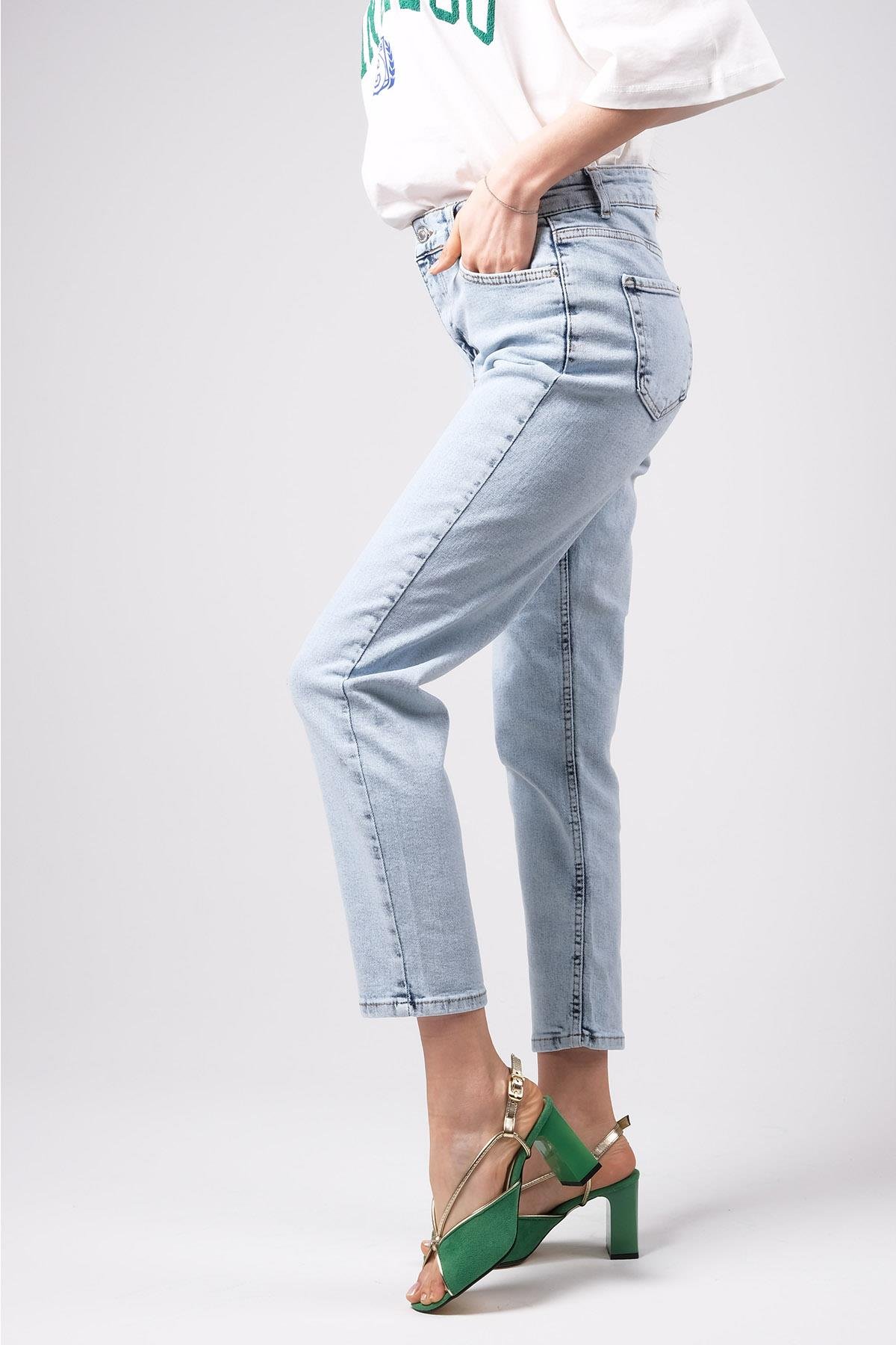 MIOROPA  Açık Mavi Mom Jean Pantolon-GİYİM-Mioropa-G0049BUK