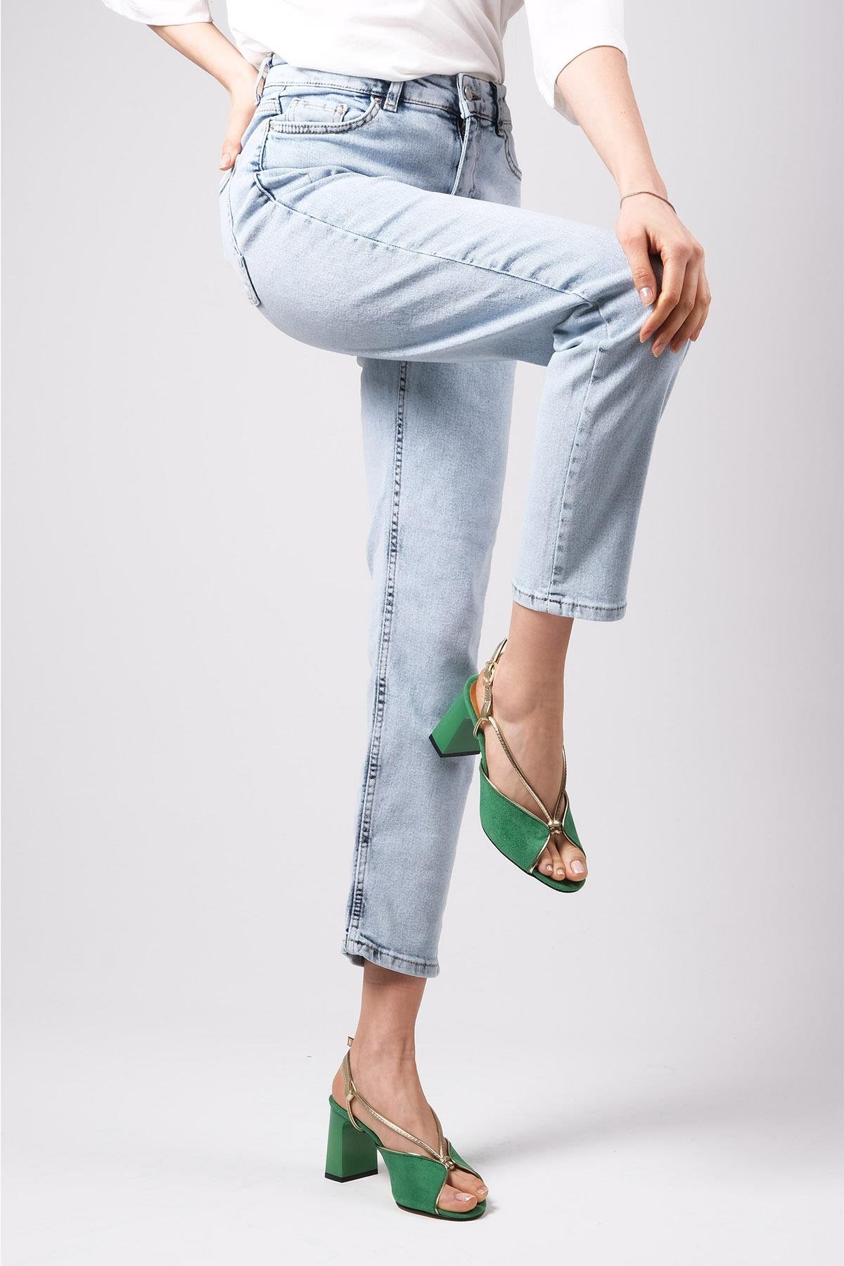 MIOROPA  Açık Mavi Mom Jean Pantolon-GİYİM-Mioropa-G0049BUK