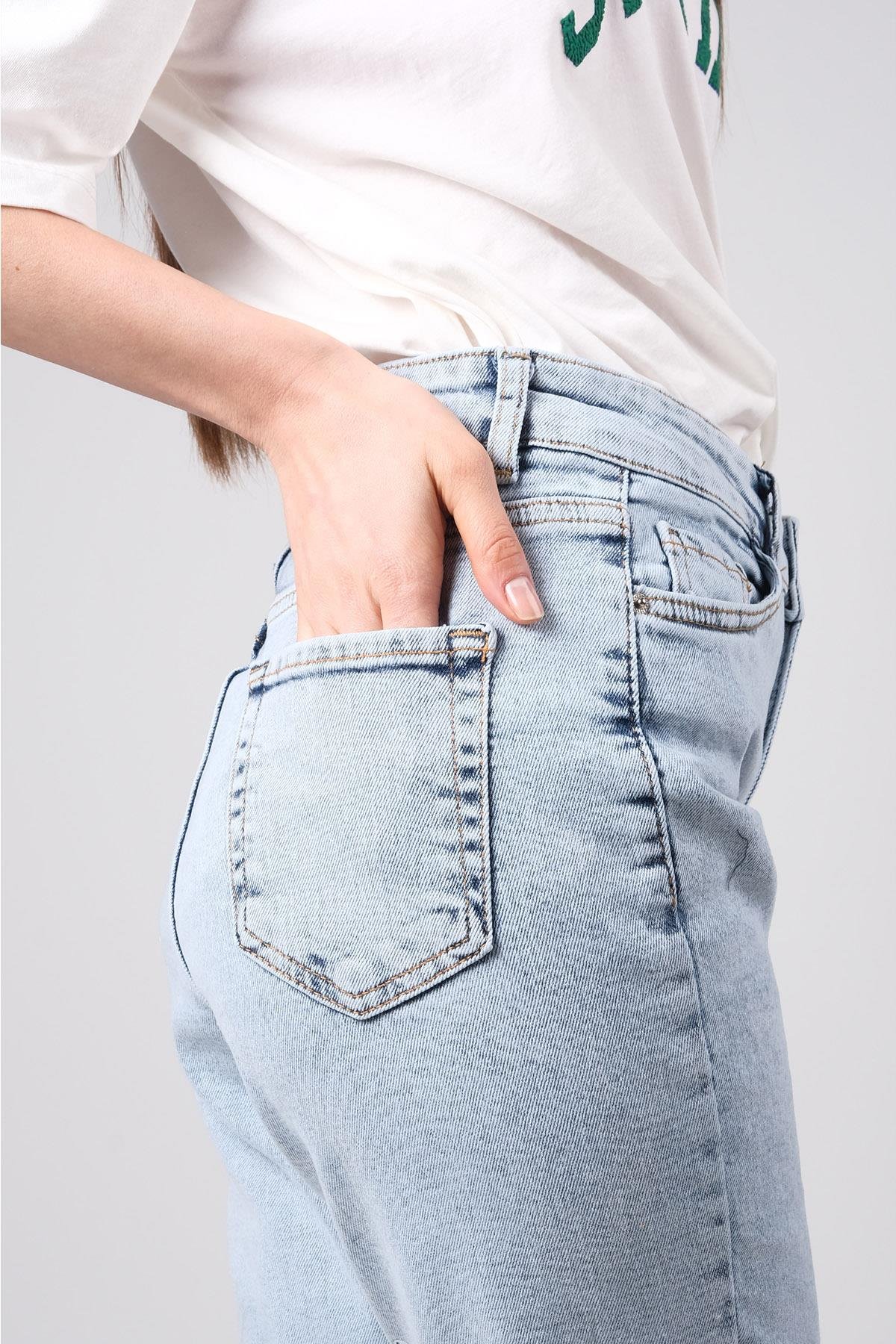 MIOROPA  Açık Mavi Mom Jean Pantolon-GİYİM-Mioropa-G0049BUK