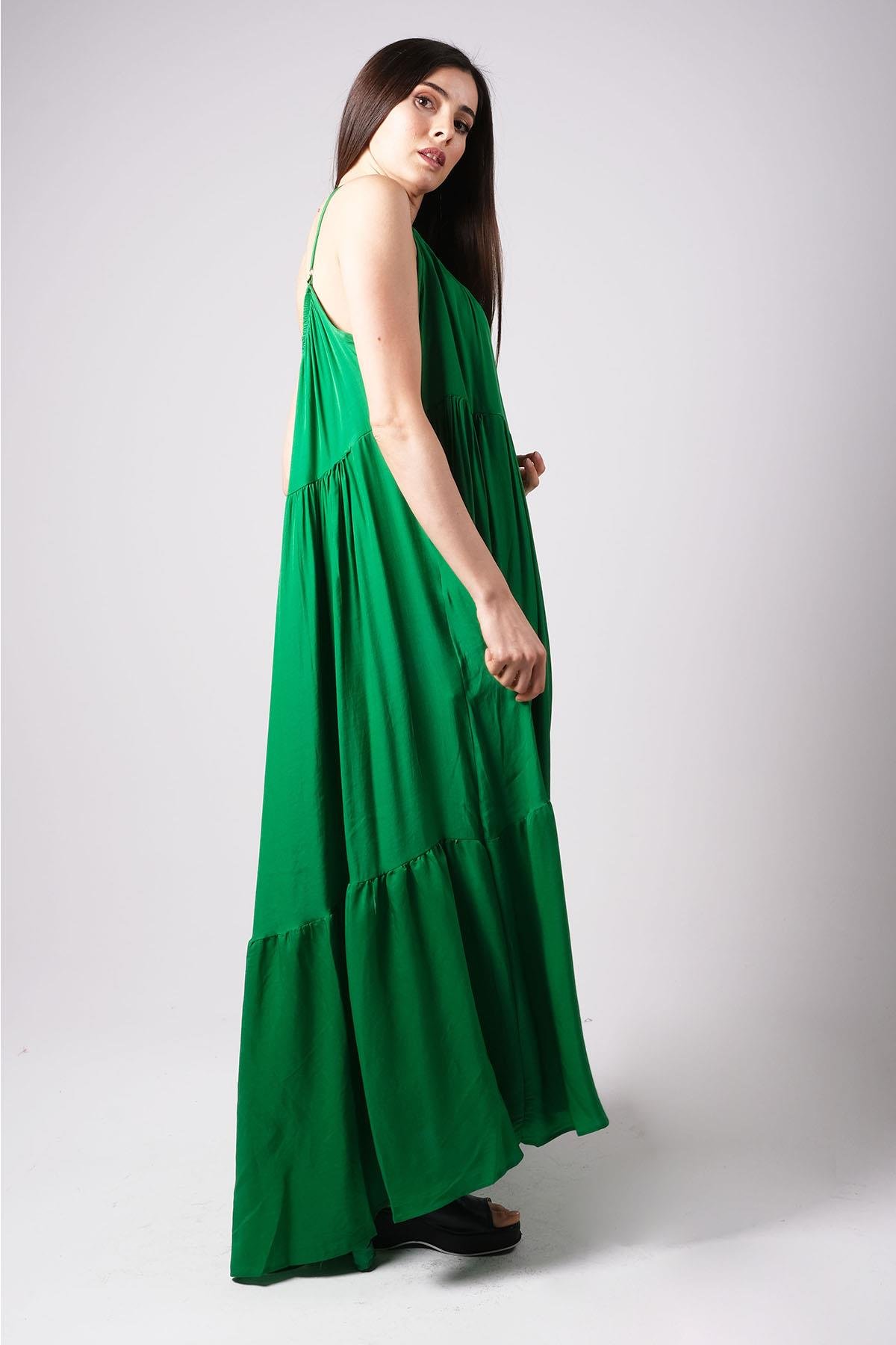 MIOROPA  Askılı Salaş Yeşil Elbise-Elbise ve Kombin-Mioropa-G0062GNK