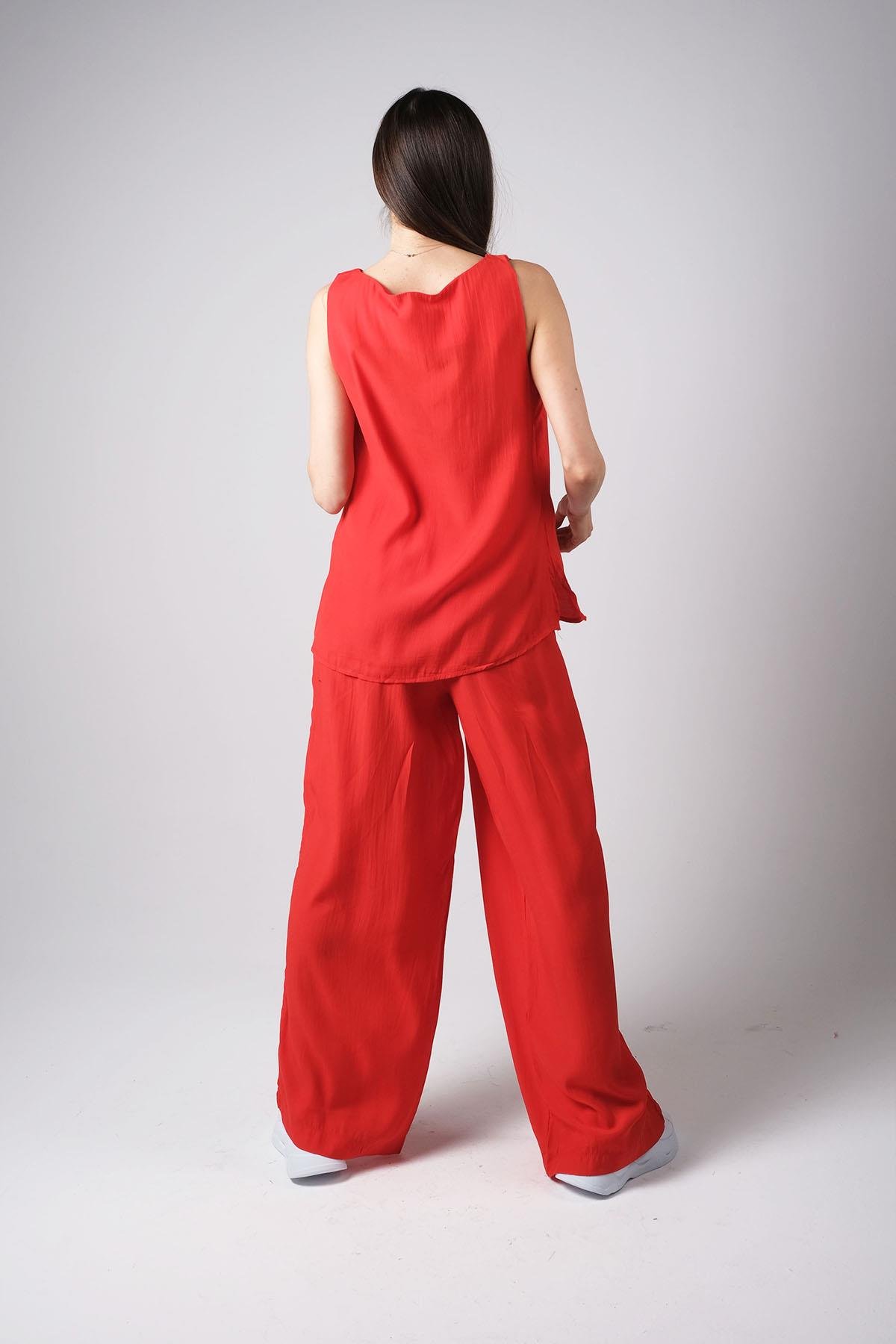 MIOROPA Nar Çiçeği V Yaka Salaş 2'li Takım -Elbise ve Kombin-Mioropa-G0067NCK