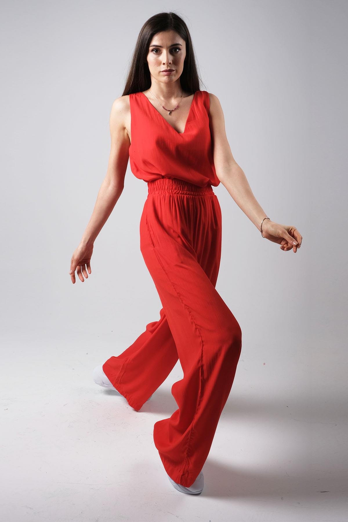 MIOROPA Nar Çiçeği V Yaka Salaş 2'li Takım -Elbise ve Kombin-Mioropa-G0067NCK