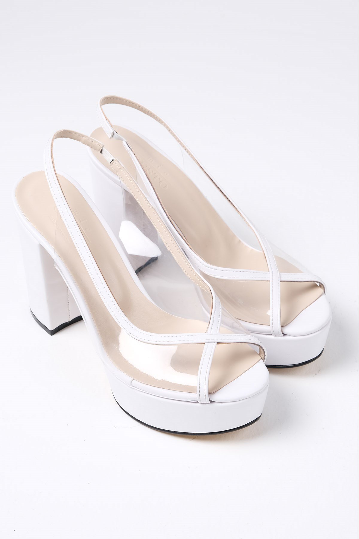 Nichole Beyaz Renk Platformlu Abiye Ayakkabı-Abiye Ayakkabı-Mio Gusto-02229WHC
