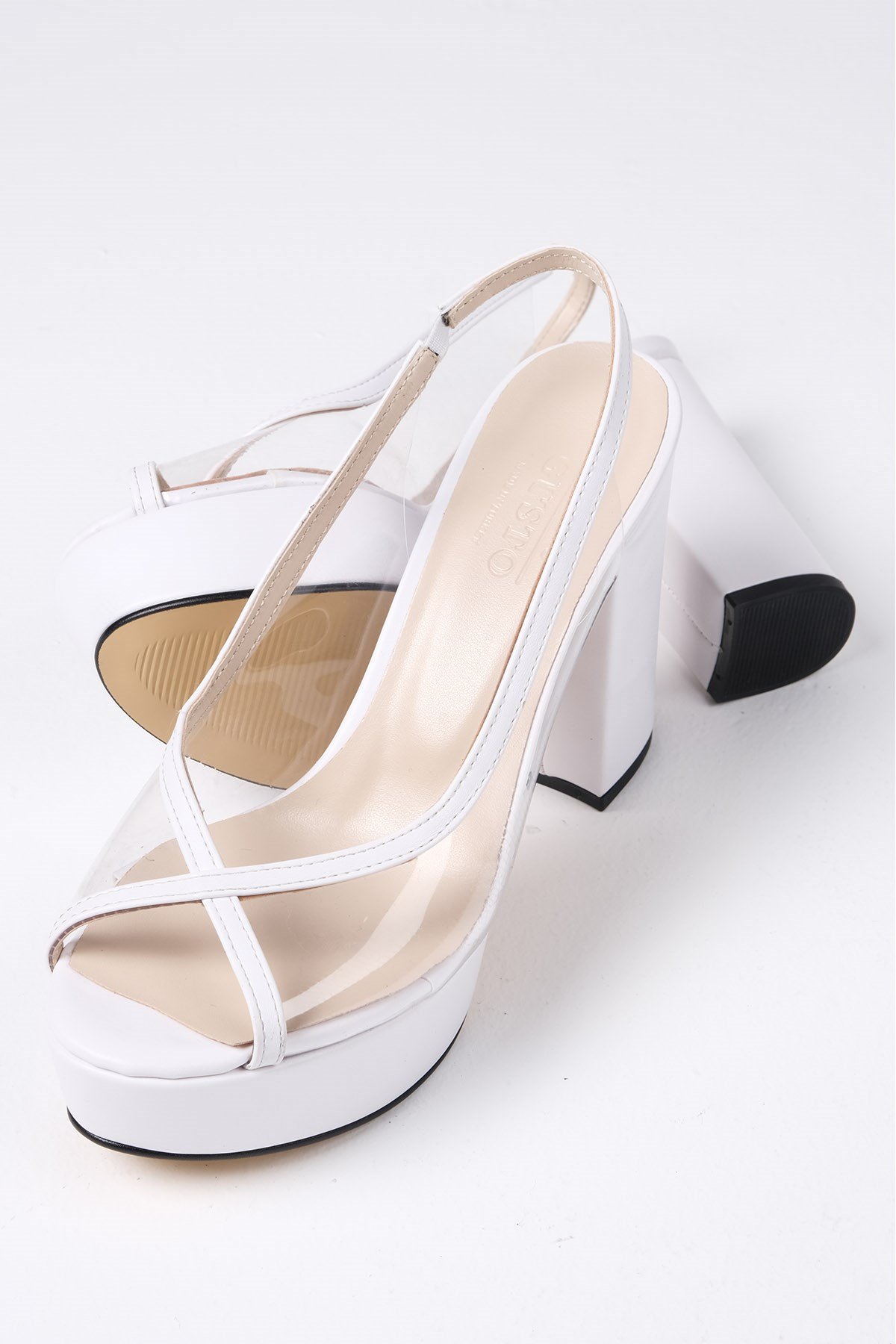 Nichole Beyaz Renk Platformlu Abiye Ayakkabı-Abiye Ayakkabı-Mio Gusto-02229WHC