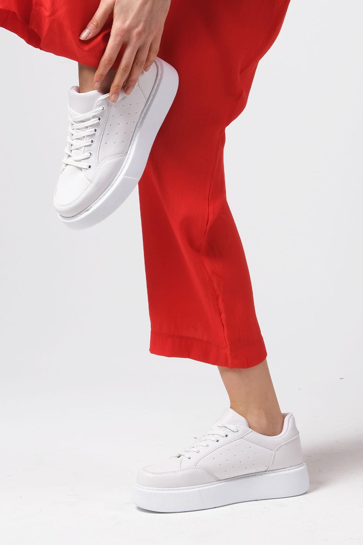 Paula Kırık Beyaz Renk Kadın Sneaker-SPOR-Mio Gusto-05401WHC