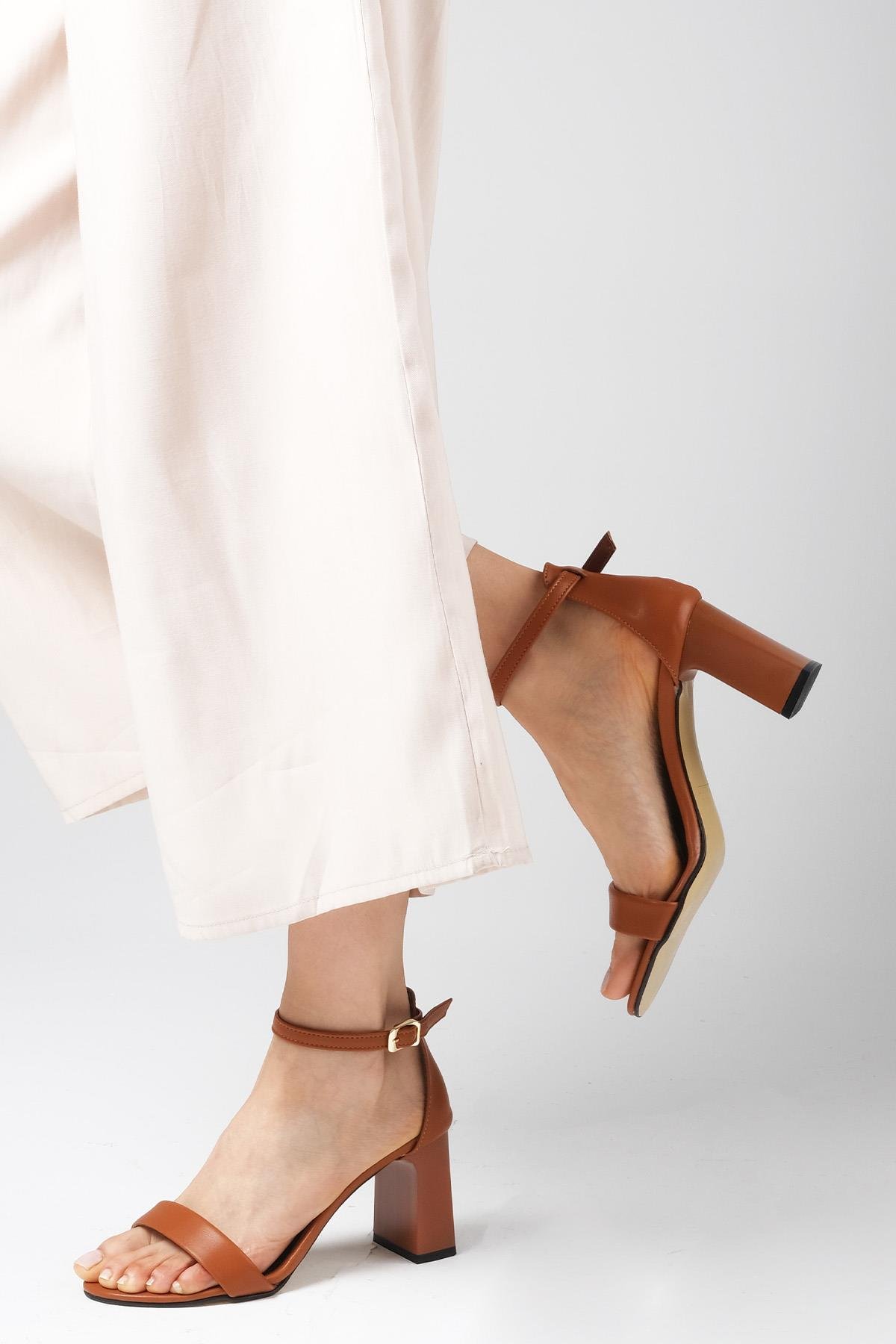 Paulina Taba Renk Topuklu Sandalet-SANDALET-Mio Gusto-01469TAC