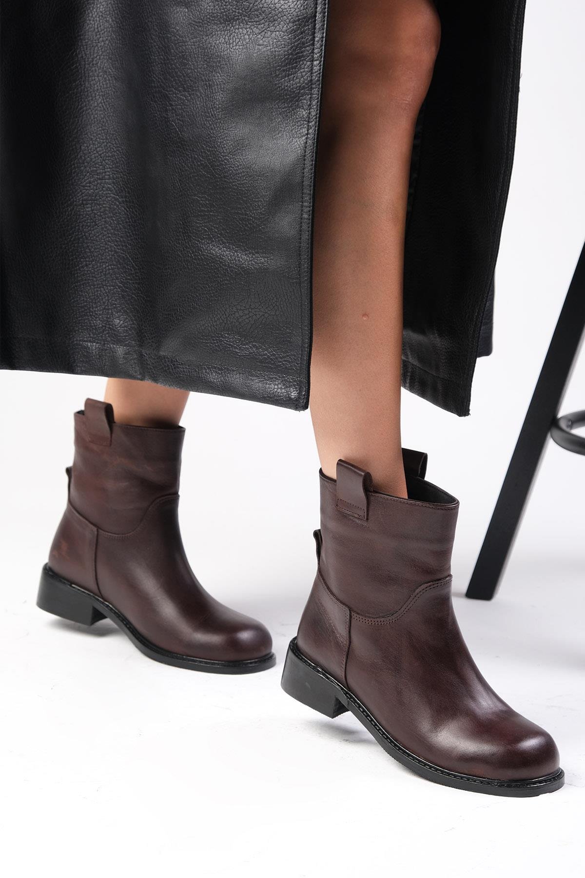 Rio Hakiki Deri Bot-Topuksuz-Mio Gusto-05849BRC