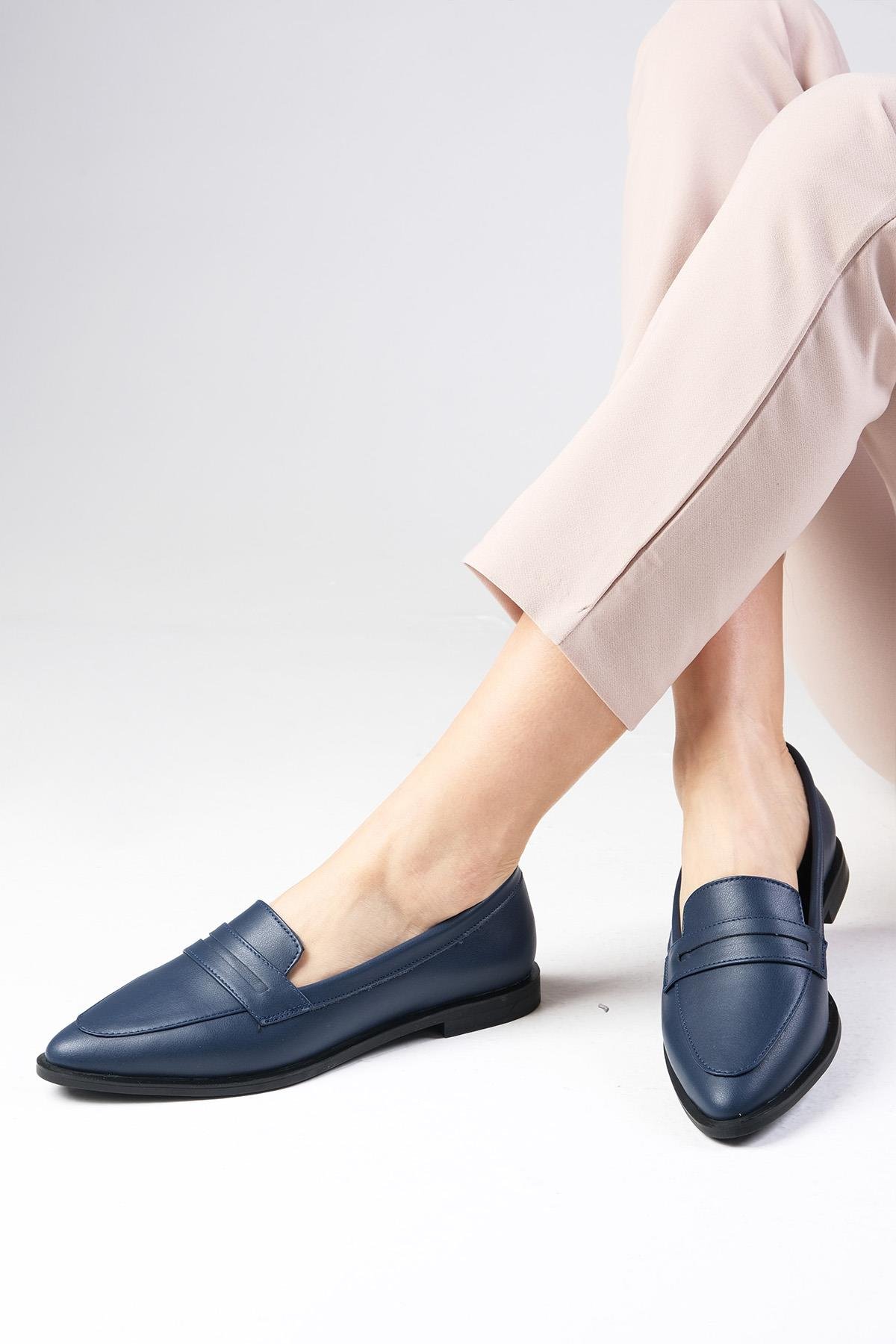 River Genuine Leather Dark Blue Loafer-Casual-Mio Gusto-08070DBC