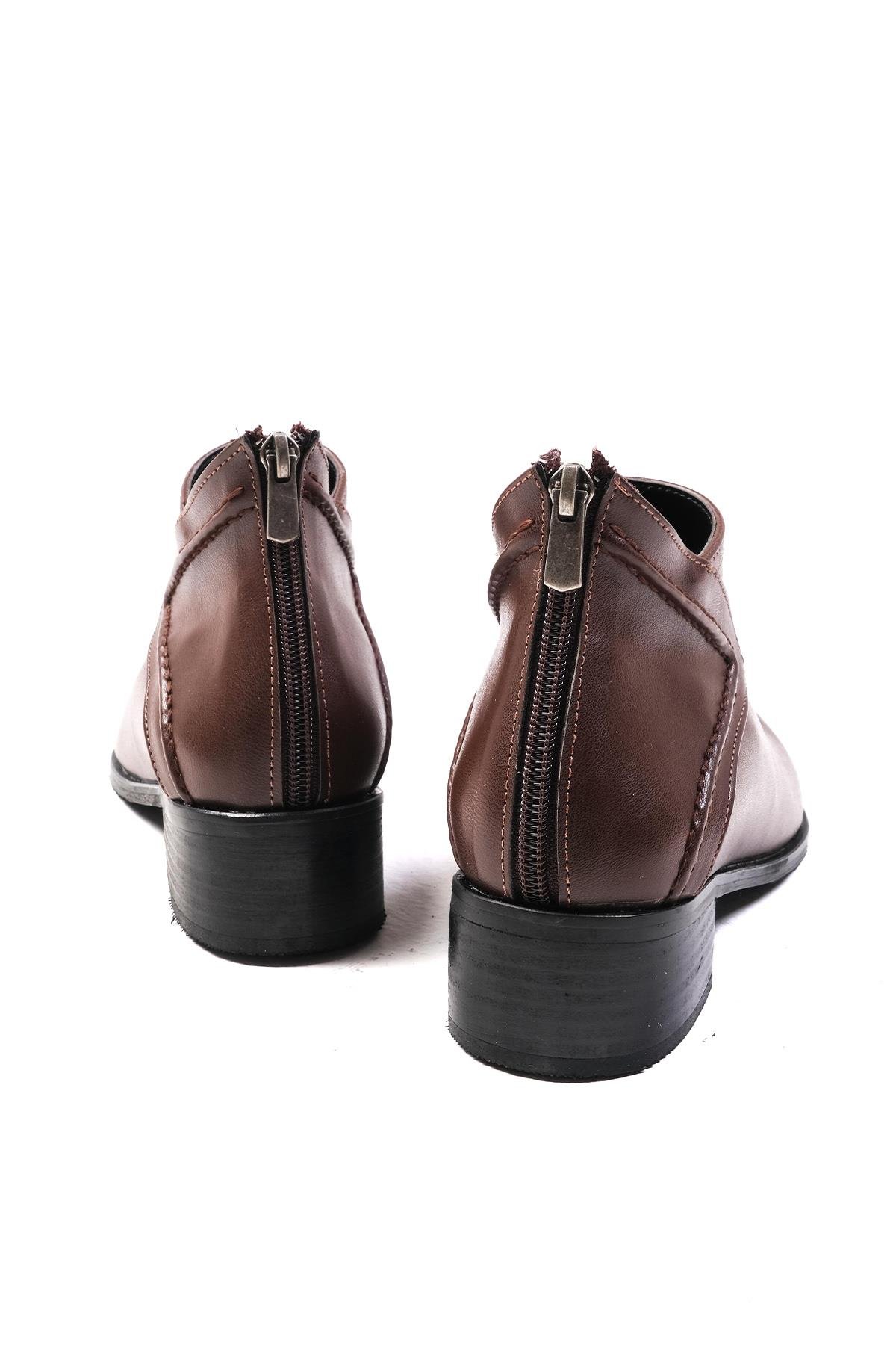 Rosa Kahverengi Oxford Bilekte Bot-Kalın Topuk-Mio Gusto-02286BRC