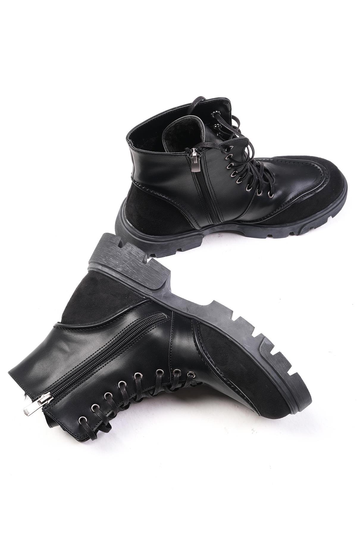 Samantha Siyah Renk Postal Bot-Kalın Topuk-Mio Gusto-01497BLZ