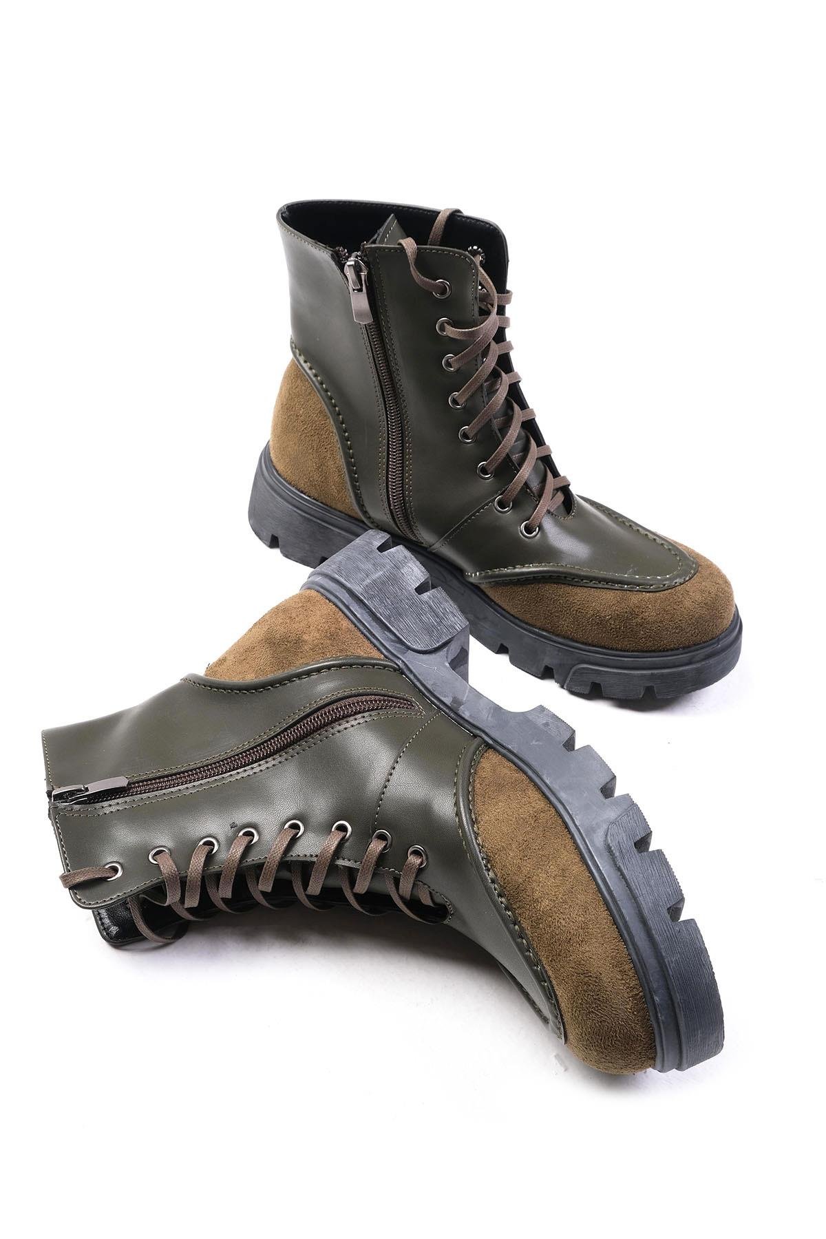 Samantha Yeşil Renk Postal Bot-Kalın Topuk-Mio Gusto-01497GNZ