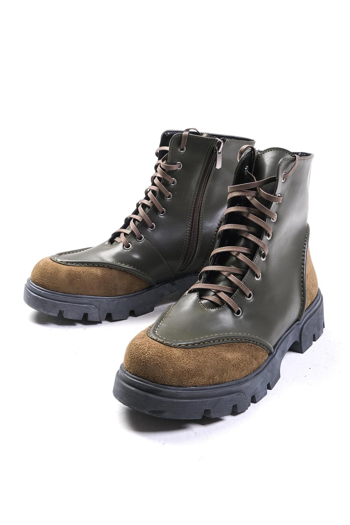 Samantha Yeşil Renk Postal Bot-Kalın Topuk-Mio Gusto-01497GNZ