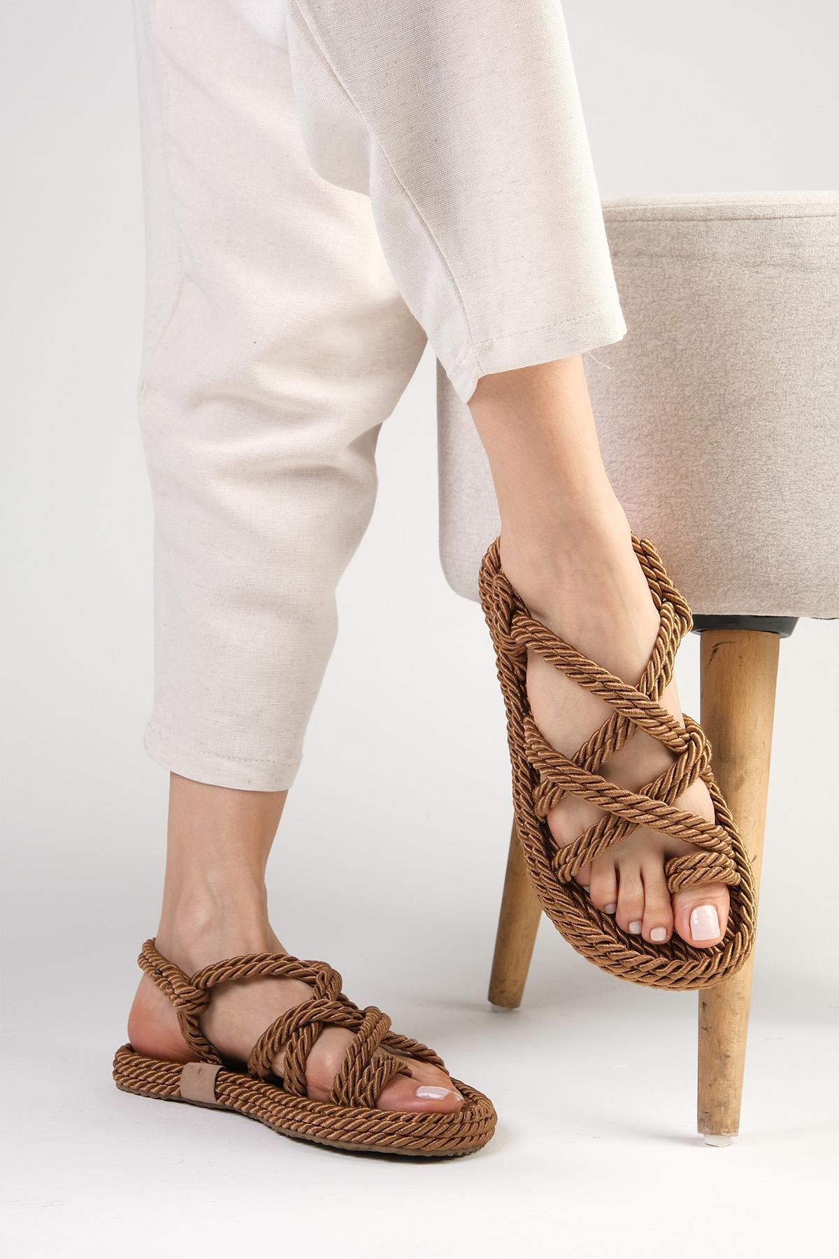 Samara Taba Renk Halat Sandalet-SANDALET-Mio Gusto-05842TAK