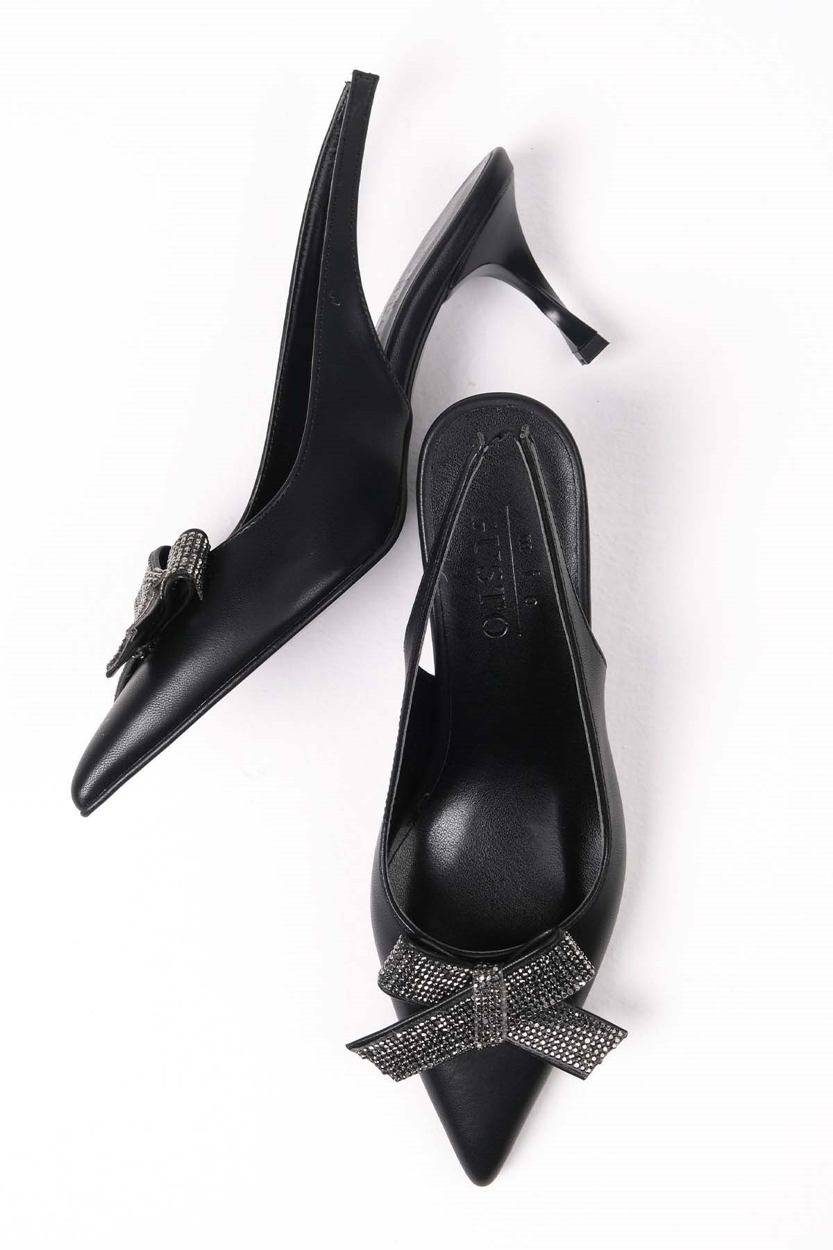 Sheila Siyah Renk Abiye Ayakabbı-Abiye Ayakkabı-Mio Gusto-01454BLC