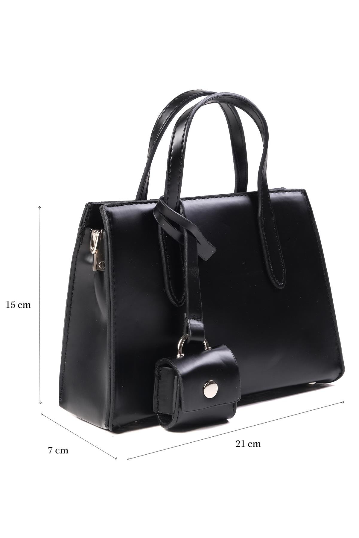 Siyah Renk Küçük Boy El Ve Omuz Çantası-ÇANTA-Mio Gusto-C0054BLC