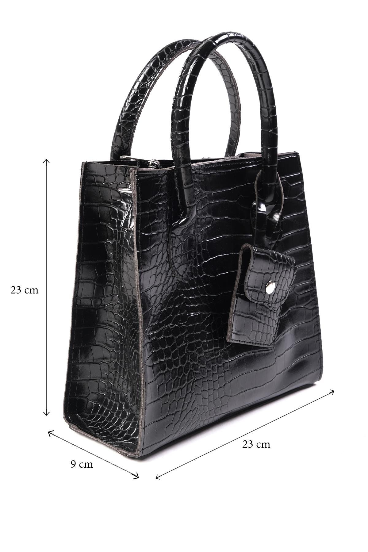 Siyah Renk Orta Boy El ve Omuz Çantası-ÇANTA-Mio Gusto-C0068BLV