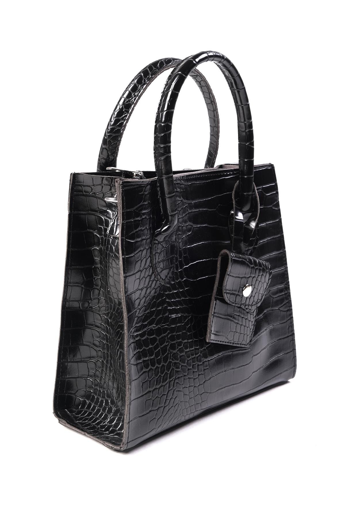 Siyah Renk Orta Boy El ve Omuz Çantası-ÇANTA-Mio Gusto-C0068BLV