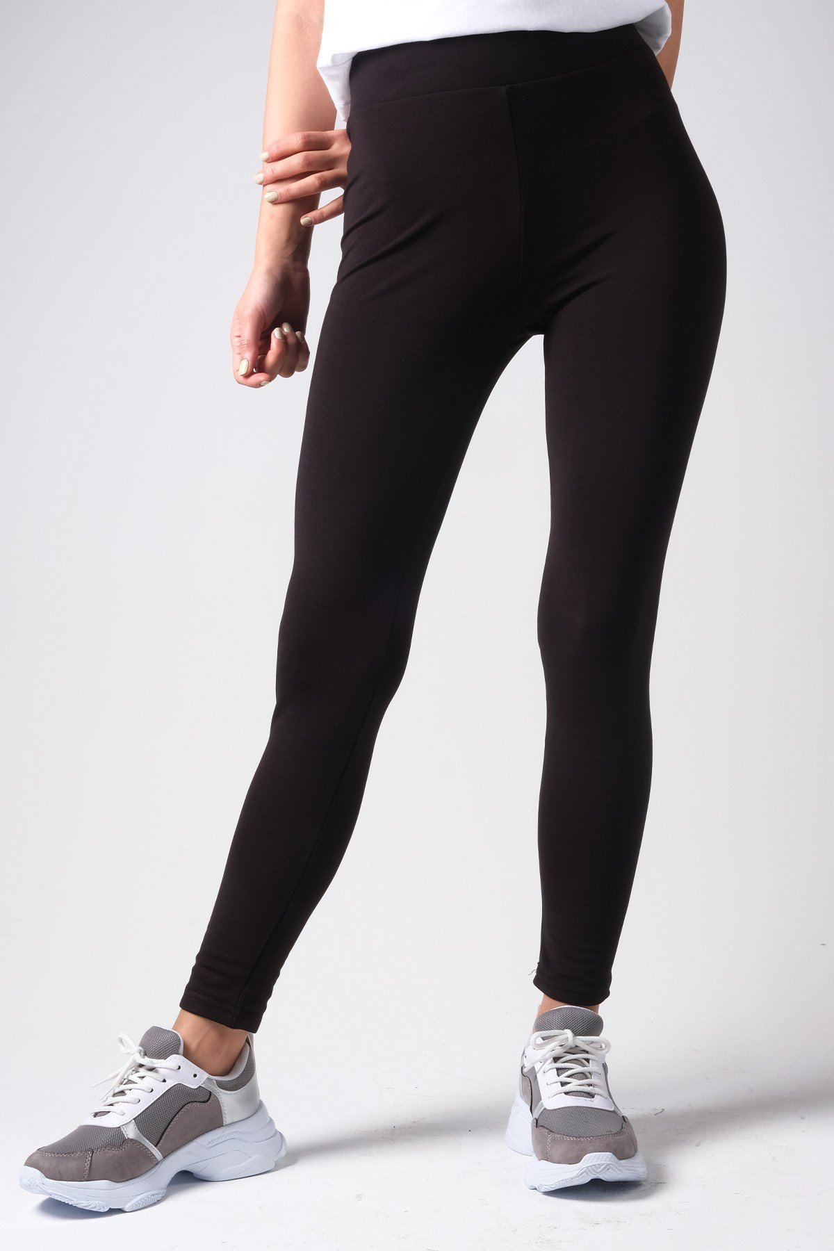Siyah Renk Yüksek Bel Tayt-GİYİM-Mio Gusto-G0041BLK