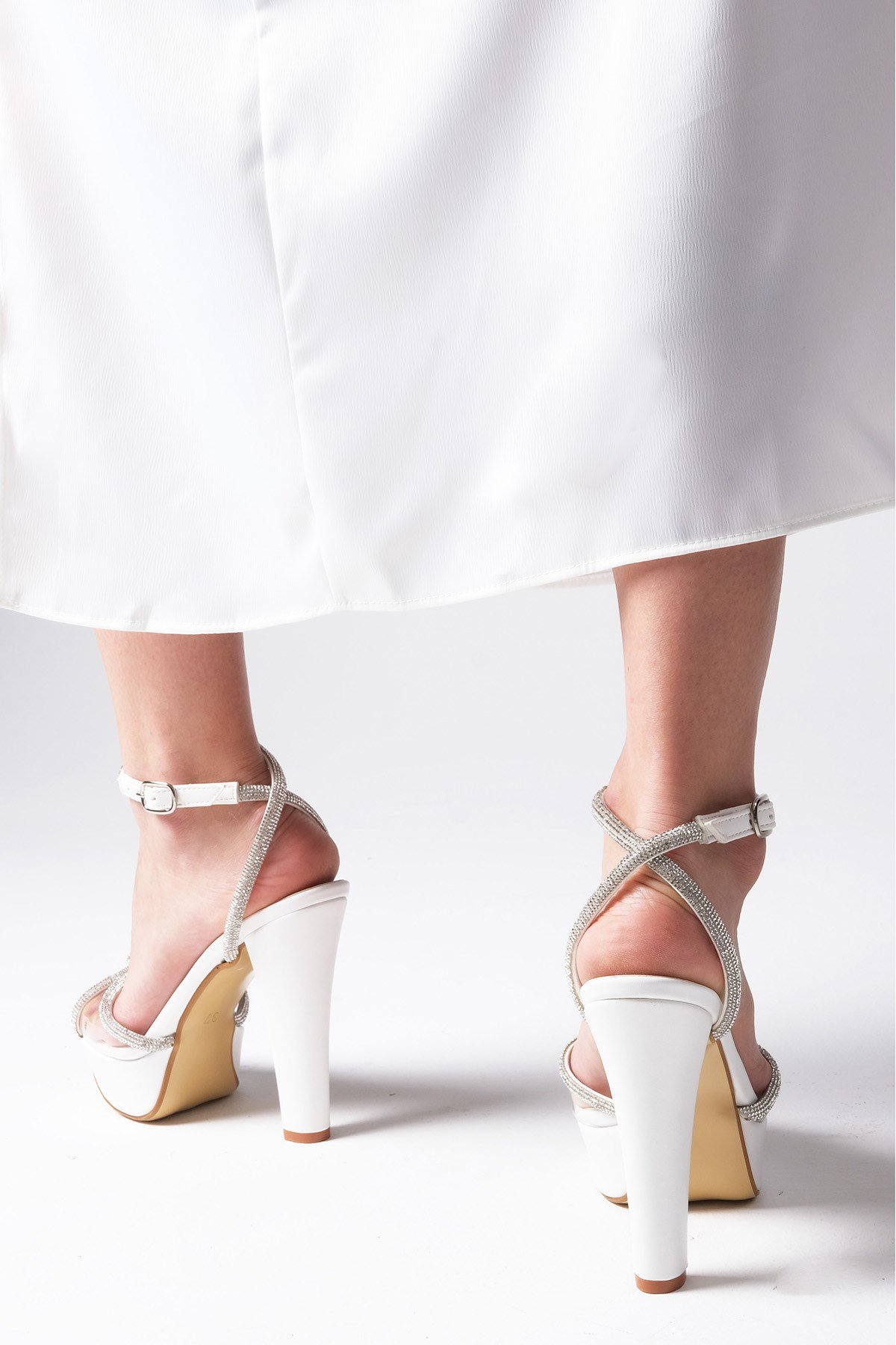 Susie Beyaz Renk Platform Abiye Ayakkabı-Abiye Ayakkabı-Mio Gusto-05102WHC
