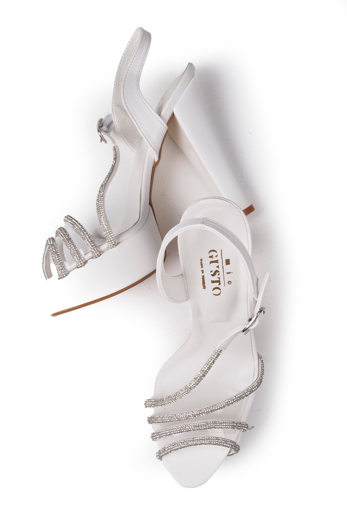 Synnove Beyaz Renk Platform Abiye Ayakkabı-Abiye Ayakkabı-Mio Gusto-05101WHC