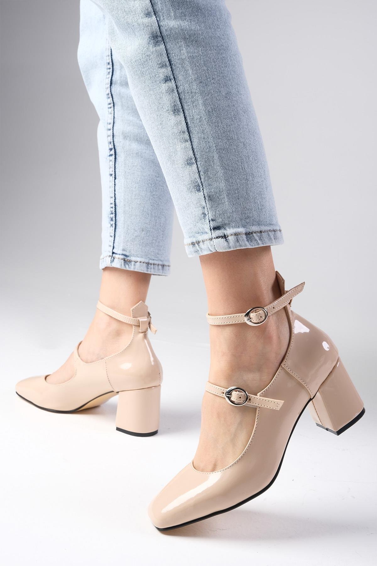 Thalia Ten Rengi Rugan Topuklu Ayakkabı-Yüksek Topuklu-Mio Gusto-02289NUR