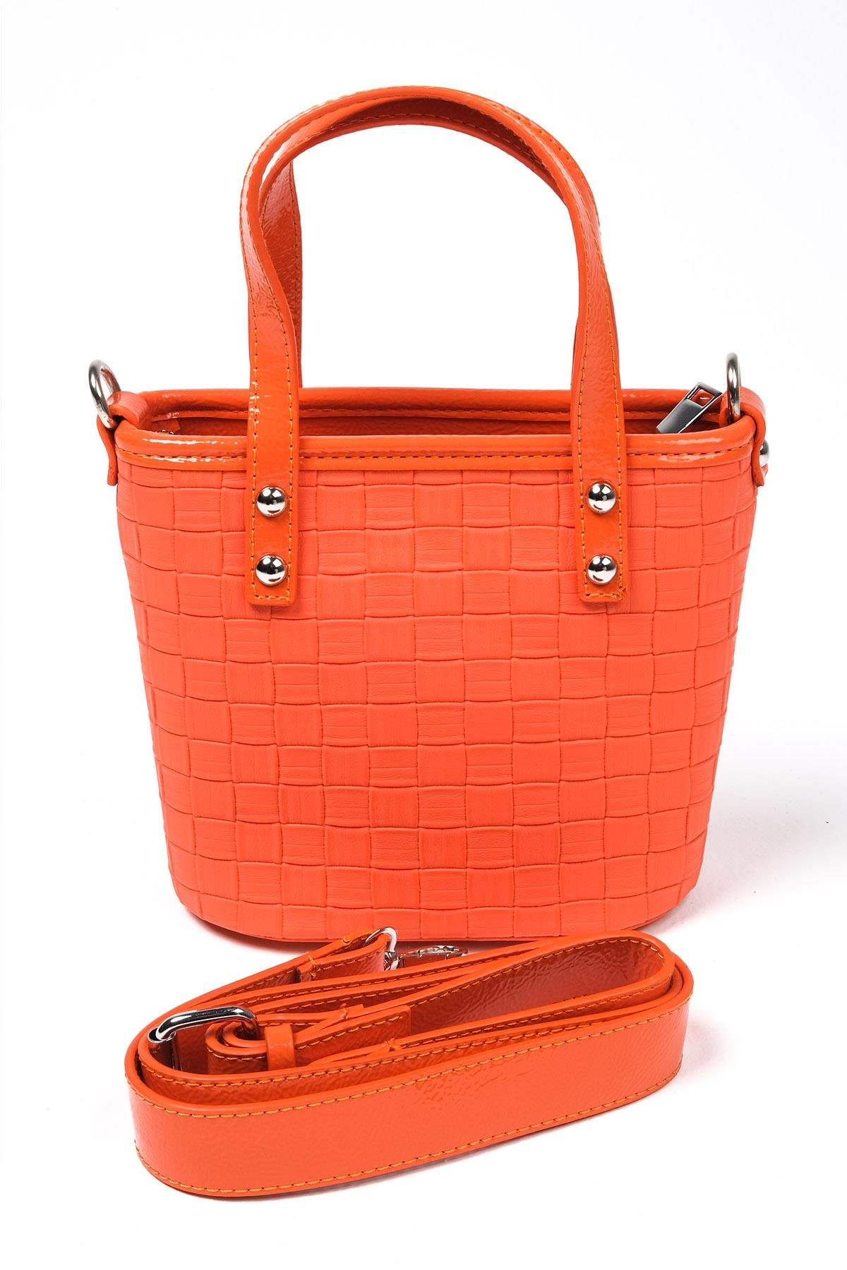 Turuncu Çarpraz Askılı Mini El Çantası-ÇANTA-Mio Gusto-C0036ORC