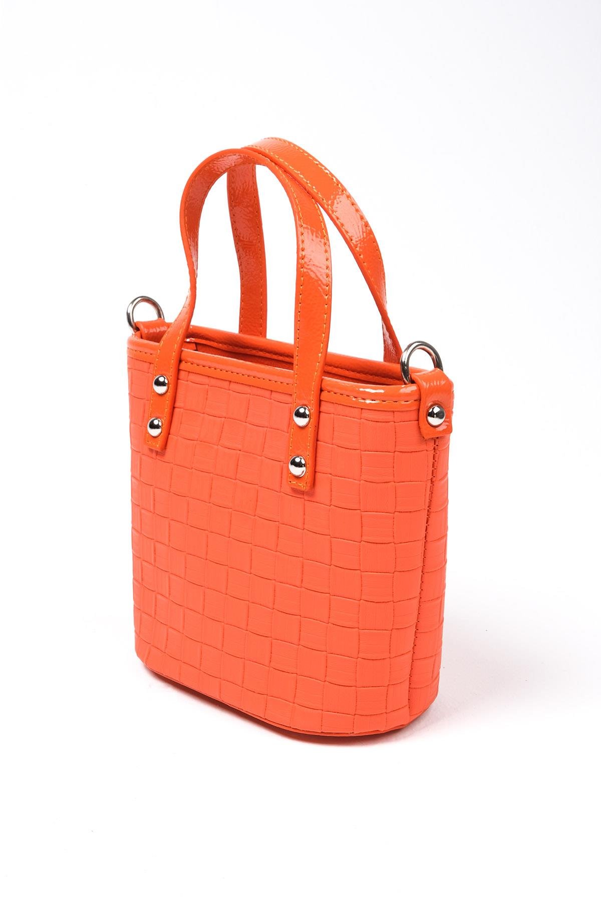 Turuncu Çarpraz Askılı Mini El Çantası-ÇANTA-Mio Gusto-C0036ORC