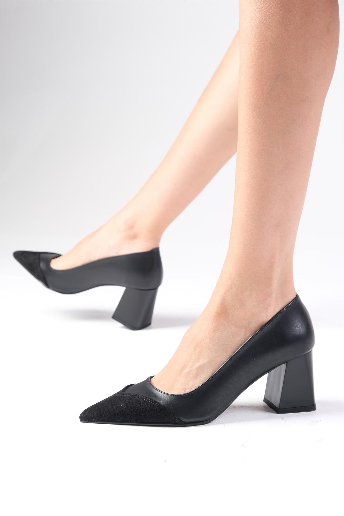 Whitney Siyah Renk Topuklu Ayakkabı-Yüksek Topuklu-Mio Gusto-01549BLC