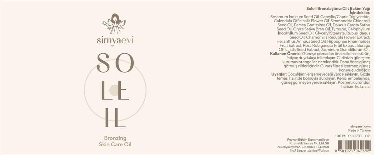 Soleil Bronzlaştırıcı Cilt Bakım Yağı - Simya Evi - Cilt Bakımı