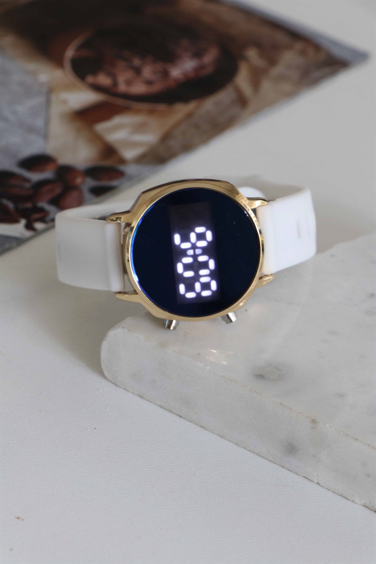Beyaz Slikon Unisex Kol saat
