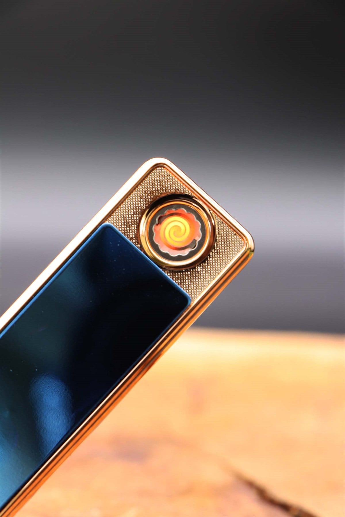 Gold-Lacivert Usb Şarjlı Çakmak