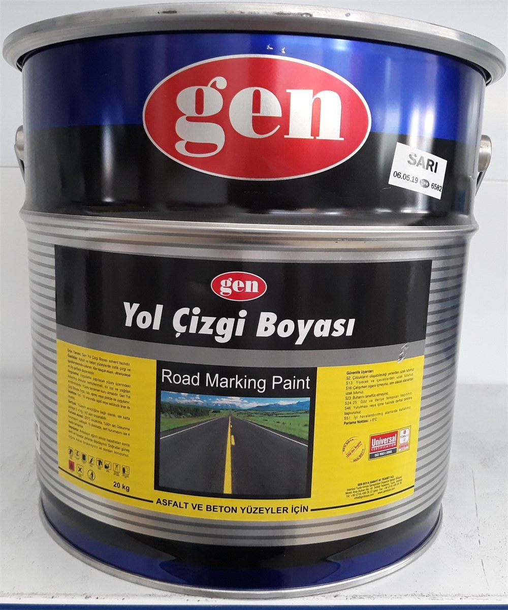 GEN YOL ÇİZGİ BOYASI SARI 20 KG