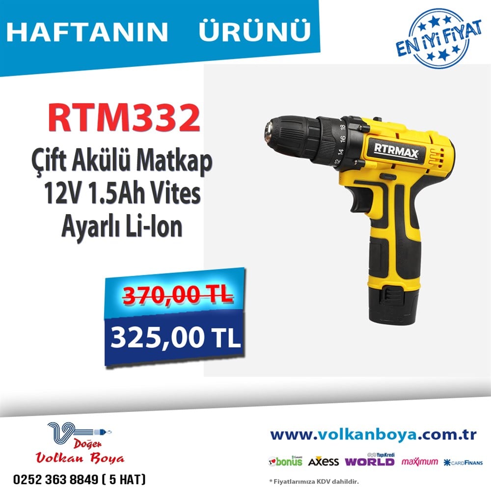 RTMMAX RTM332 ŞARJLI MATKAP